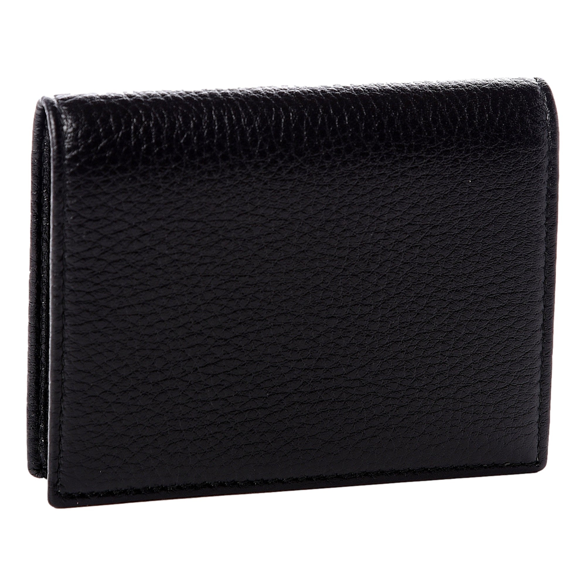 Prada Vitello Grain Nero Black Logo Leather Bifold Snap Wallet