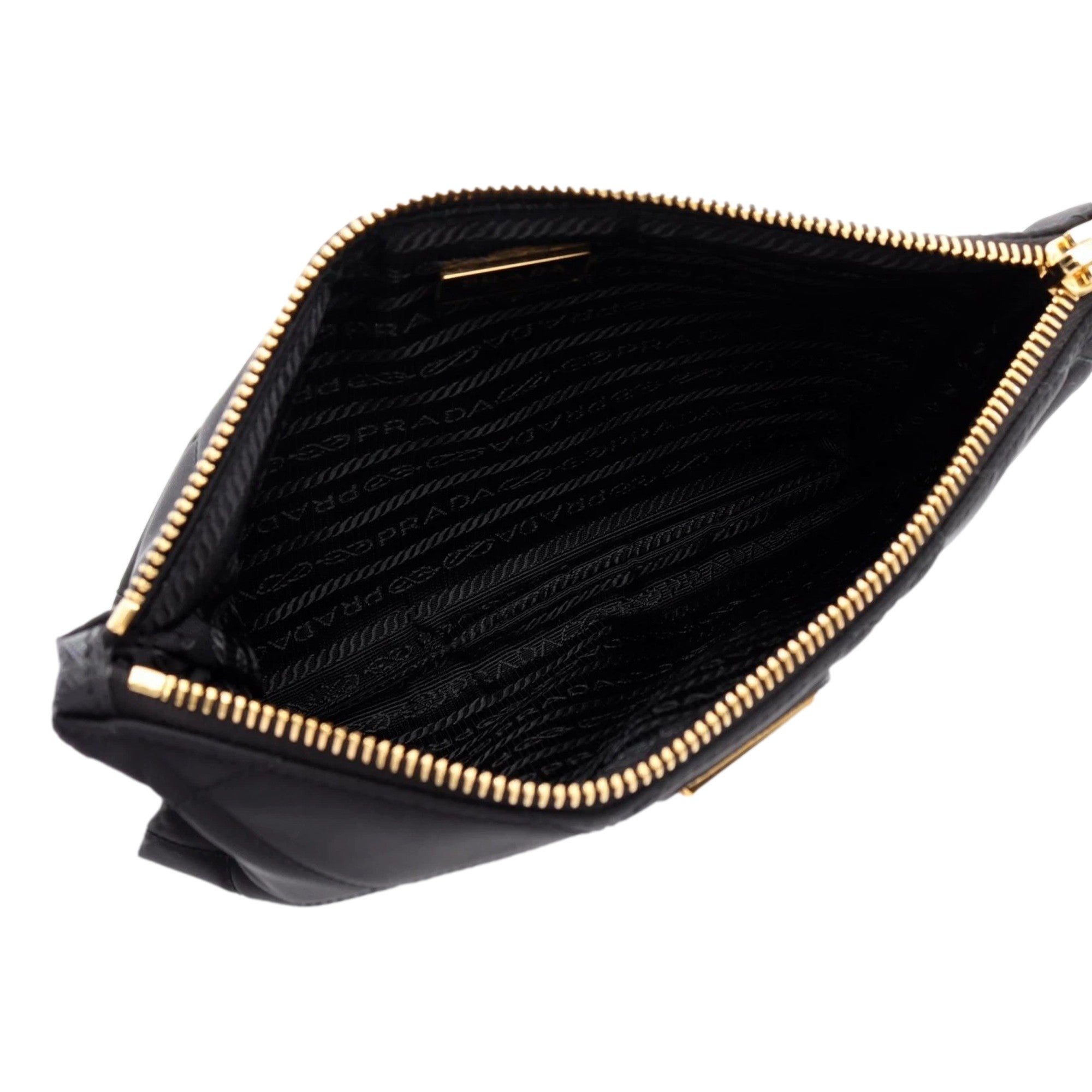 Prada Re-Edition 1995 Black Gold Chaîne Re-Nylon Pouch Handbag