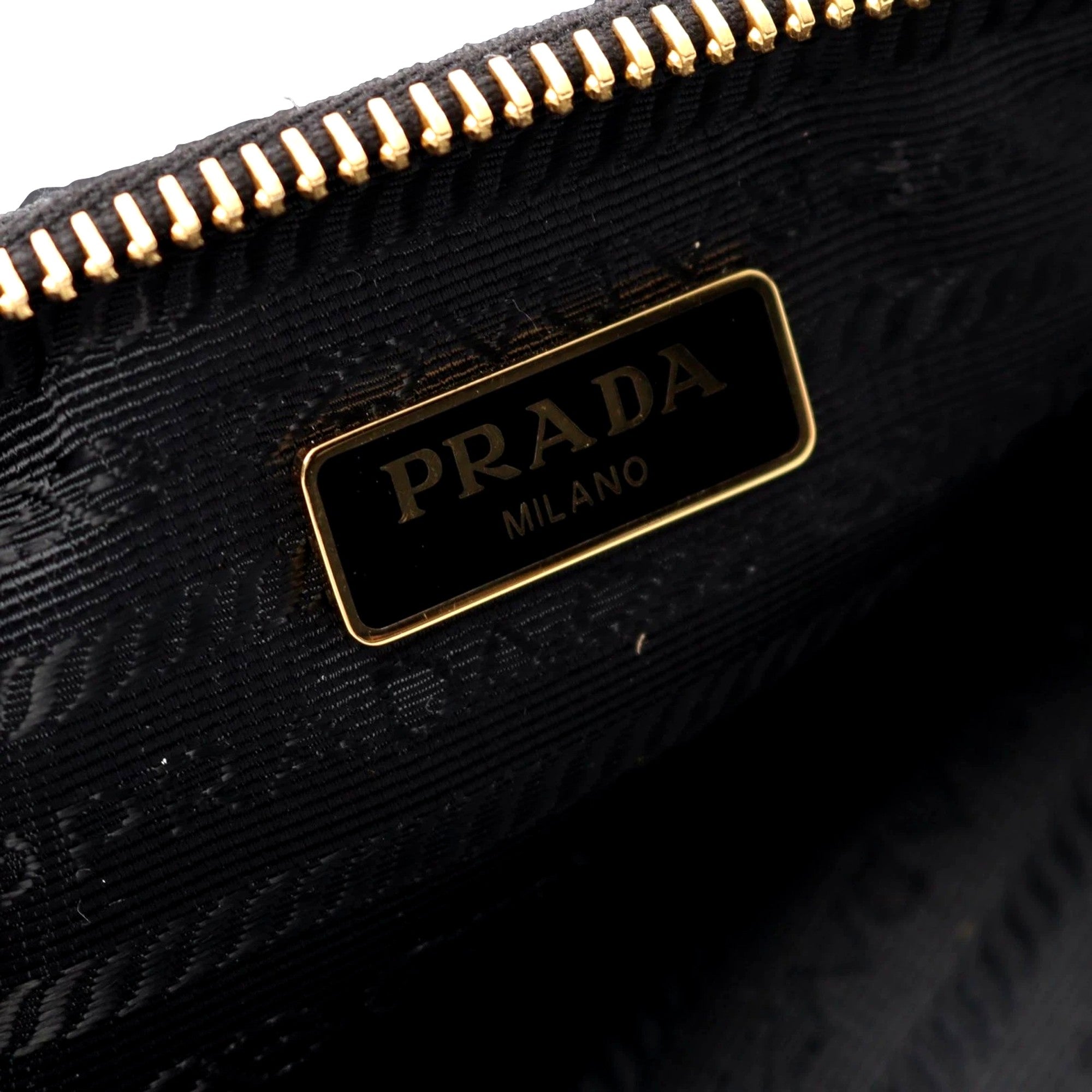 Prada Re-Edition 1995 Black Gold Chaîne Re-Nylon Pouch Handbag