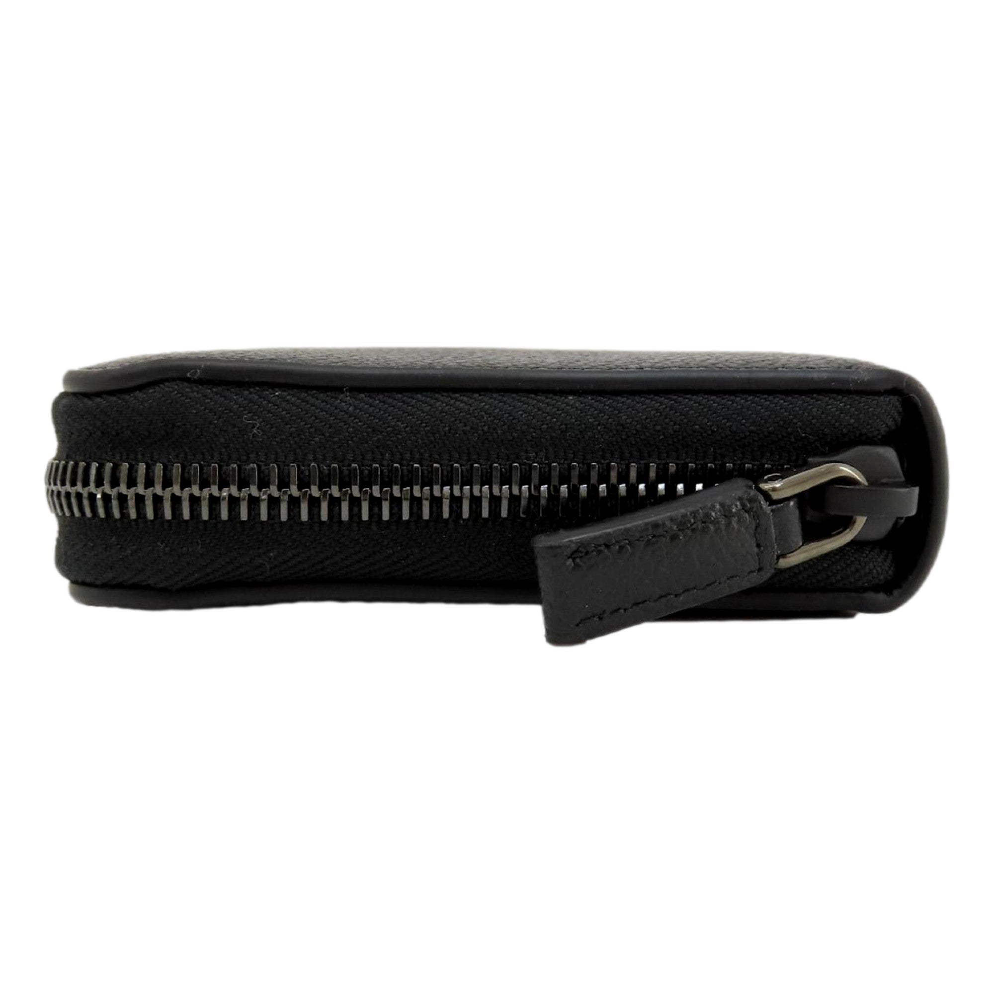 Prada Vitello Micro Grain Long Black Zip Around Continental Wallet Triangle Logo