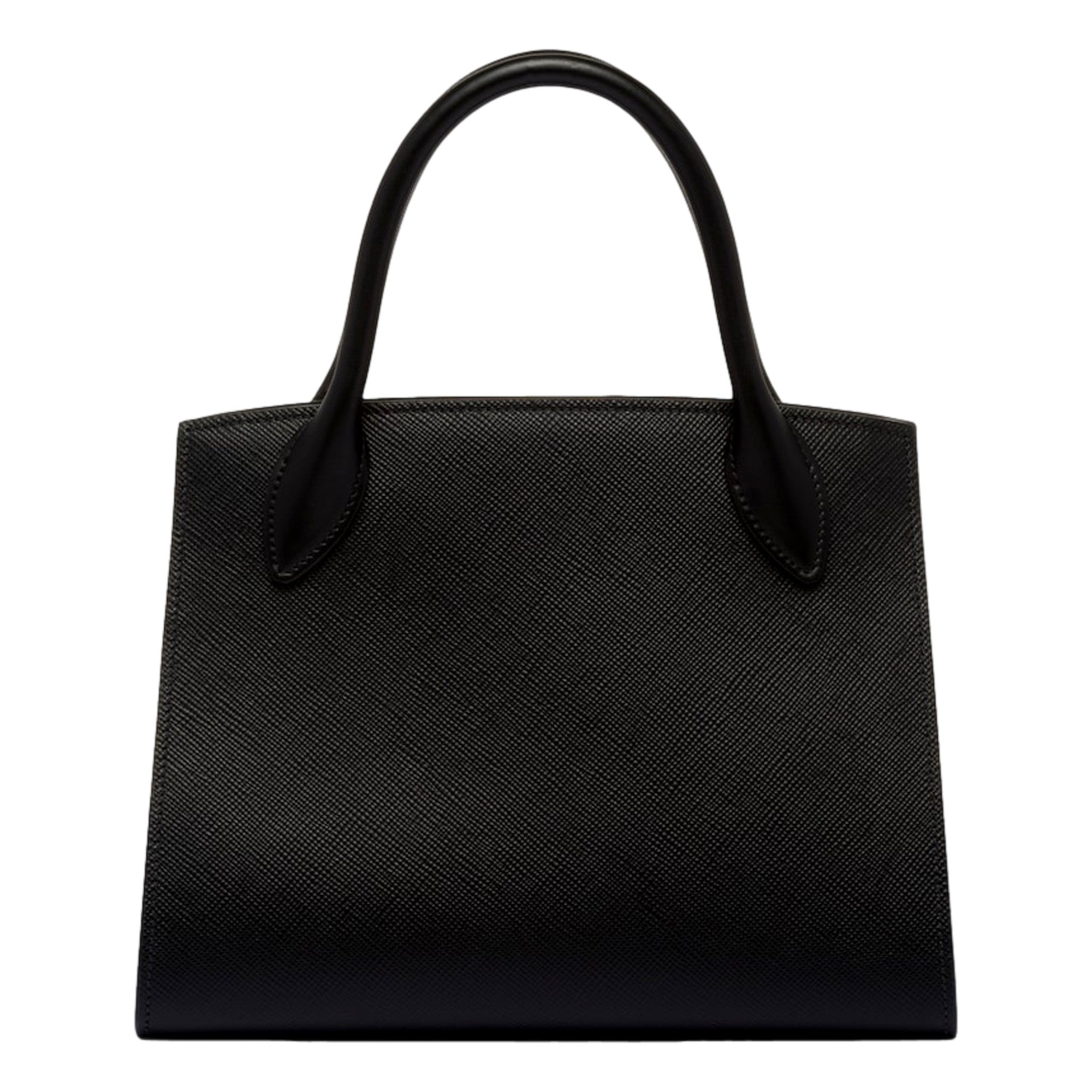 Prada Monochrome Saffiano Top Handle Crossbody Tote Bag Black