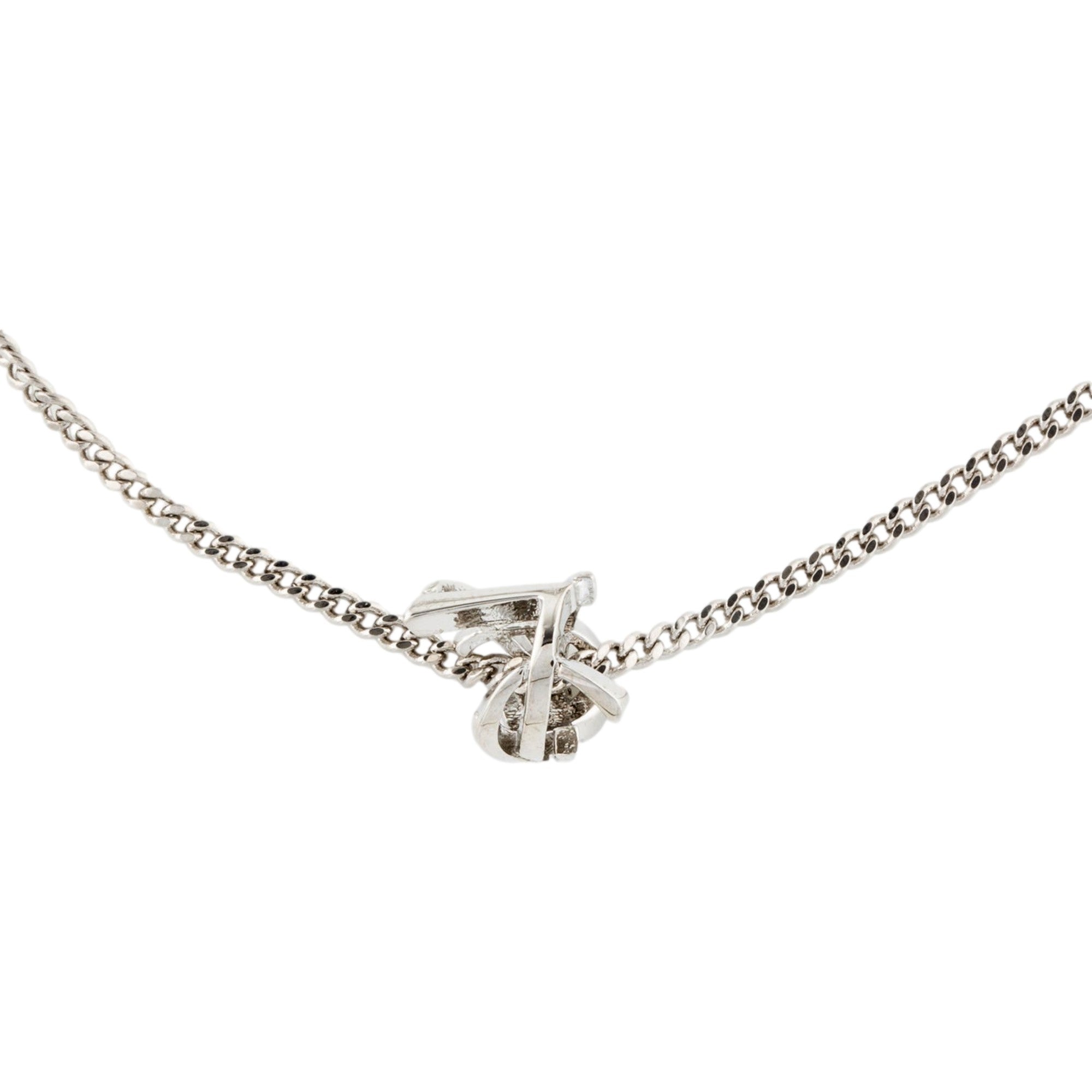 Saint Laurent Monogram Twist Silver Metal Chain Bracelet