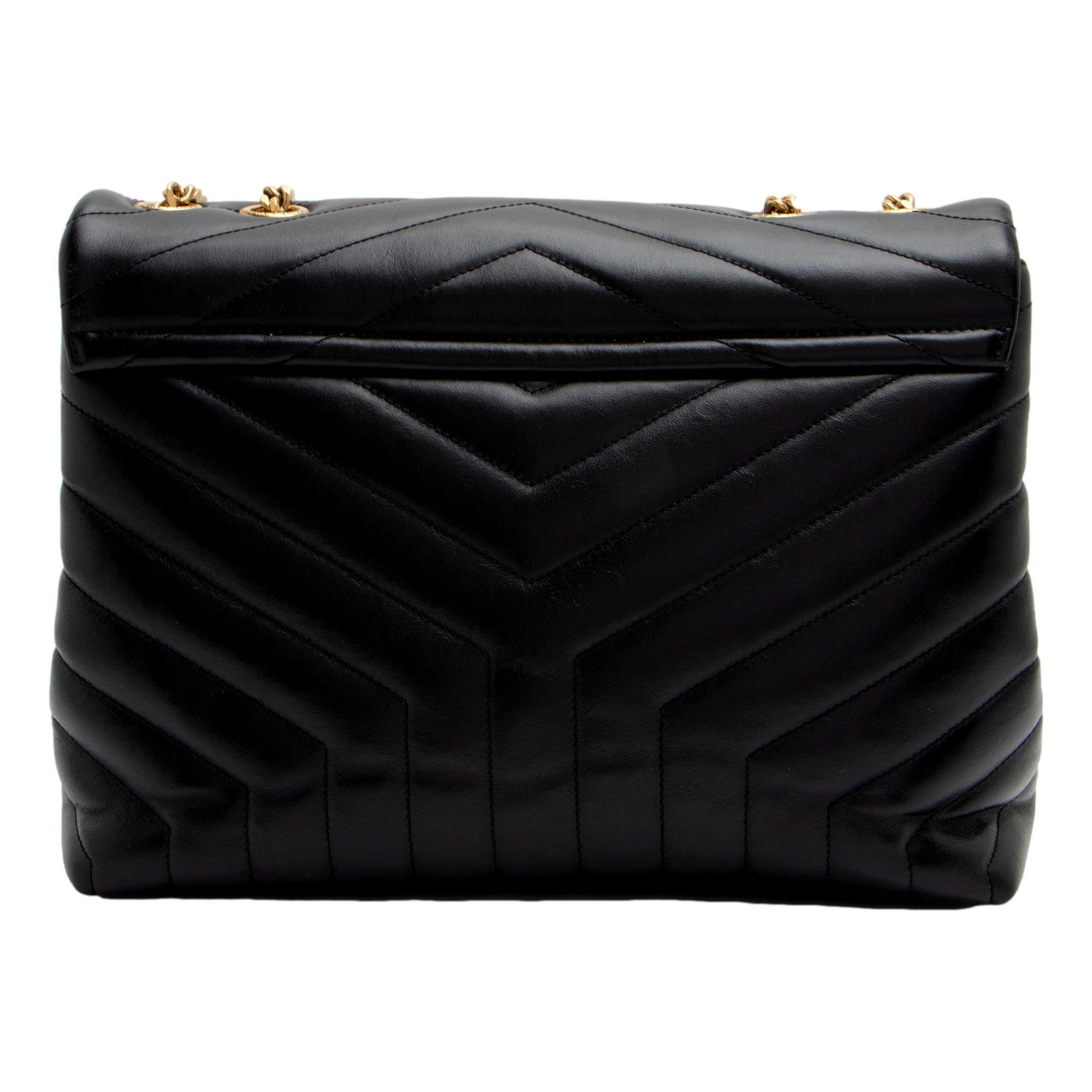 Saint Laurent LouLou Large Matelassé Lambskin Black Shoulder Crossbody Bag