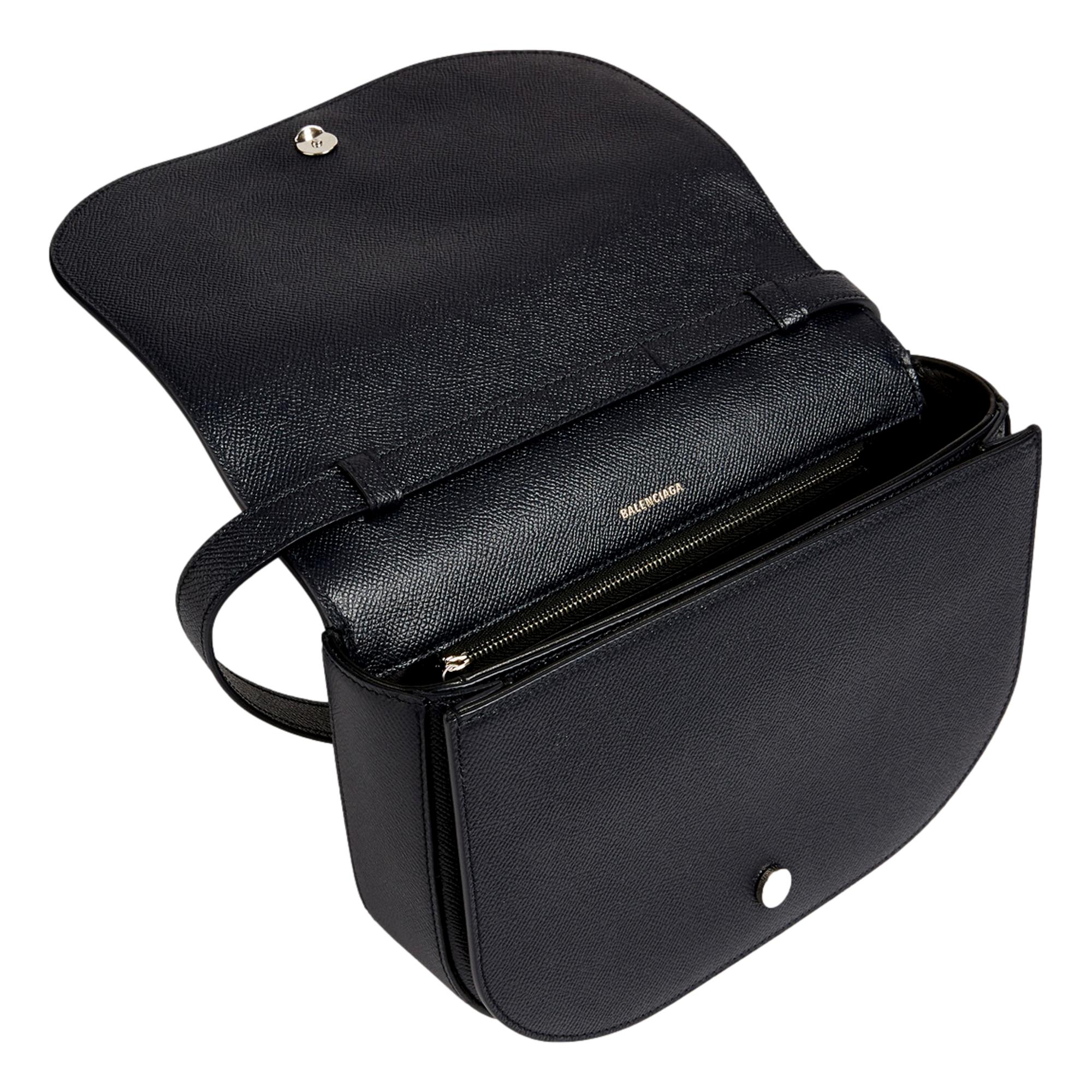Balenciaga Ville Day Navy Grained Leather Shoulder Bag 627978 at_Queen_Bee_of_Beverly_Hills