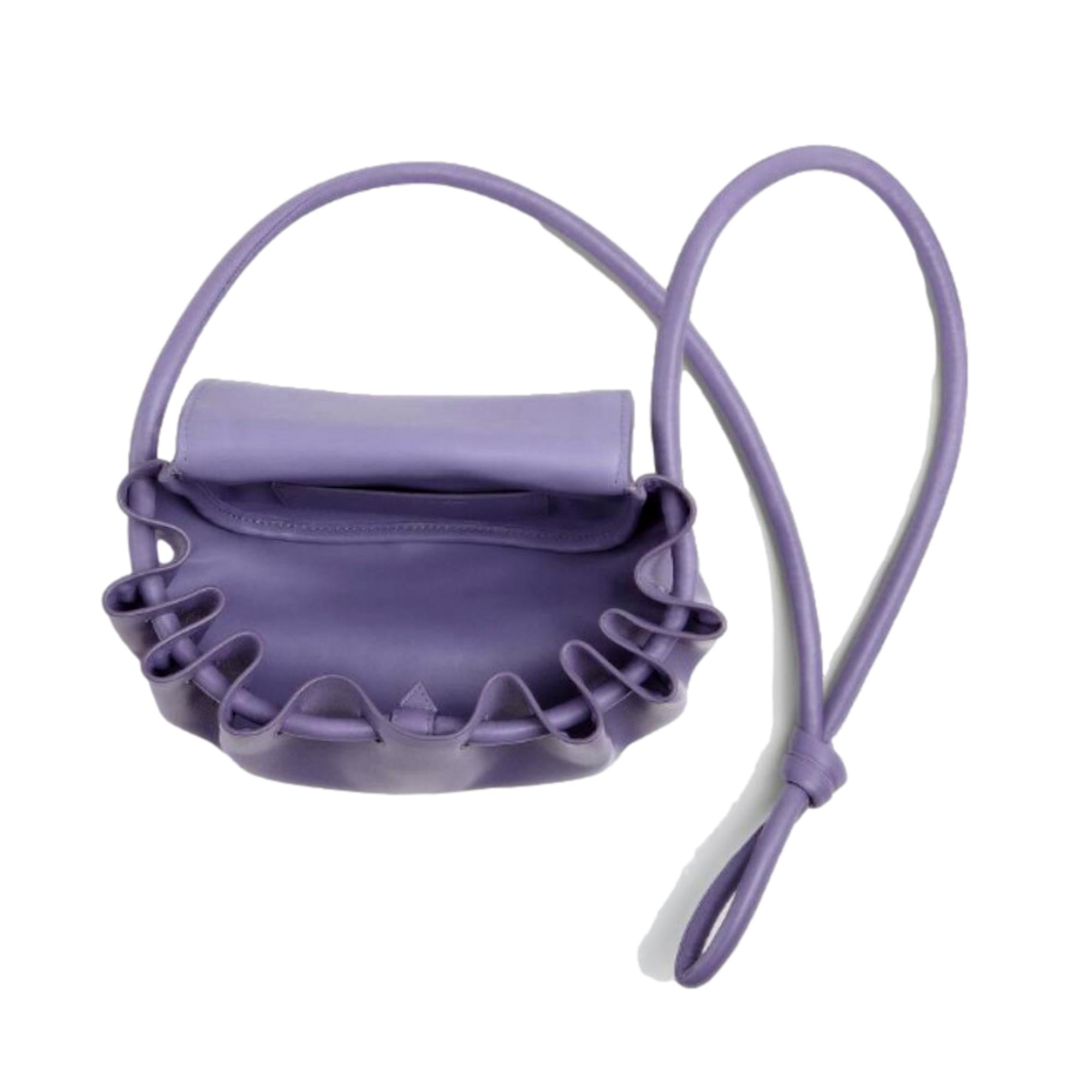 Bottega Veneta Beak Lavender Nappa Leather Small Crossbody Bag at_Queen_Bee_of_Beverly_Hills