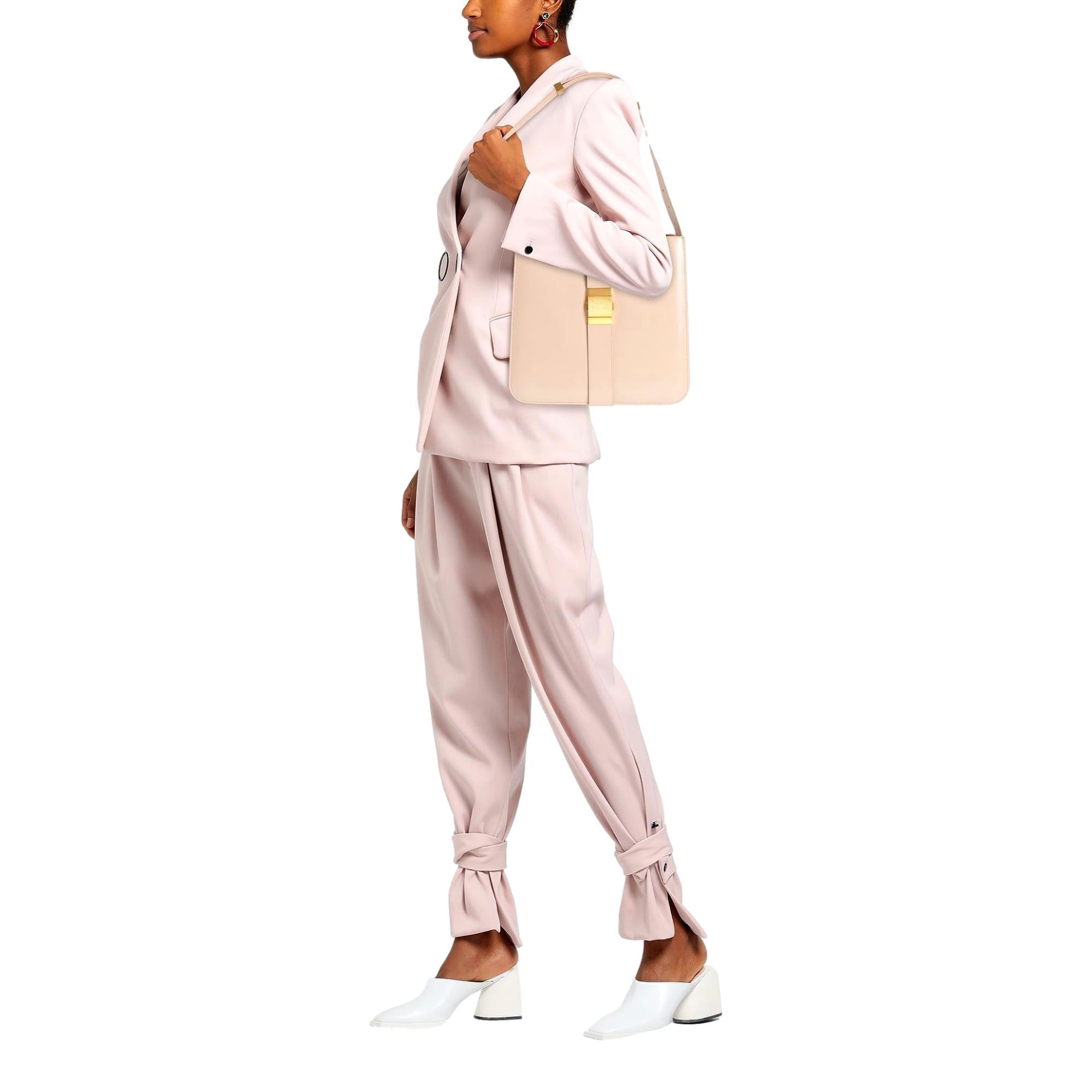 Bottega Veneta Marie Smooth Beige Leather Shoulder Bag at_Queen_Bee_of_Beverly_Hills