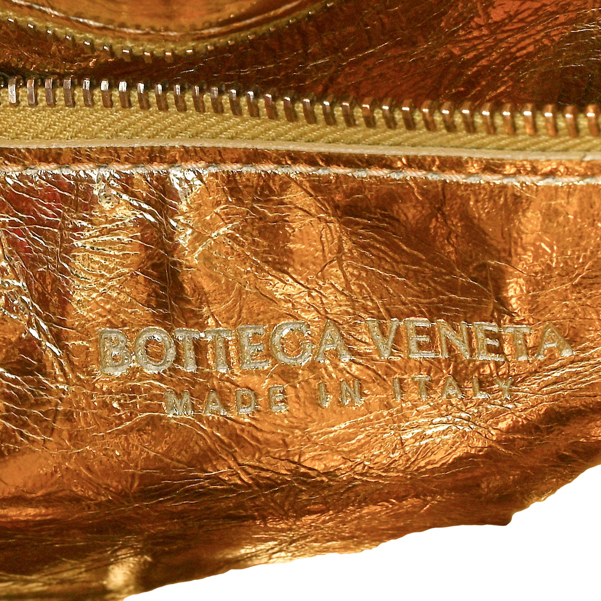 Bottega Veneta Padded Cassette Metallic Gold Lambskin Crossbody Bag at_Queen_Bee_of_Beverly_Hills