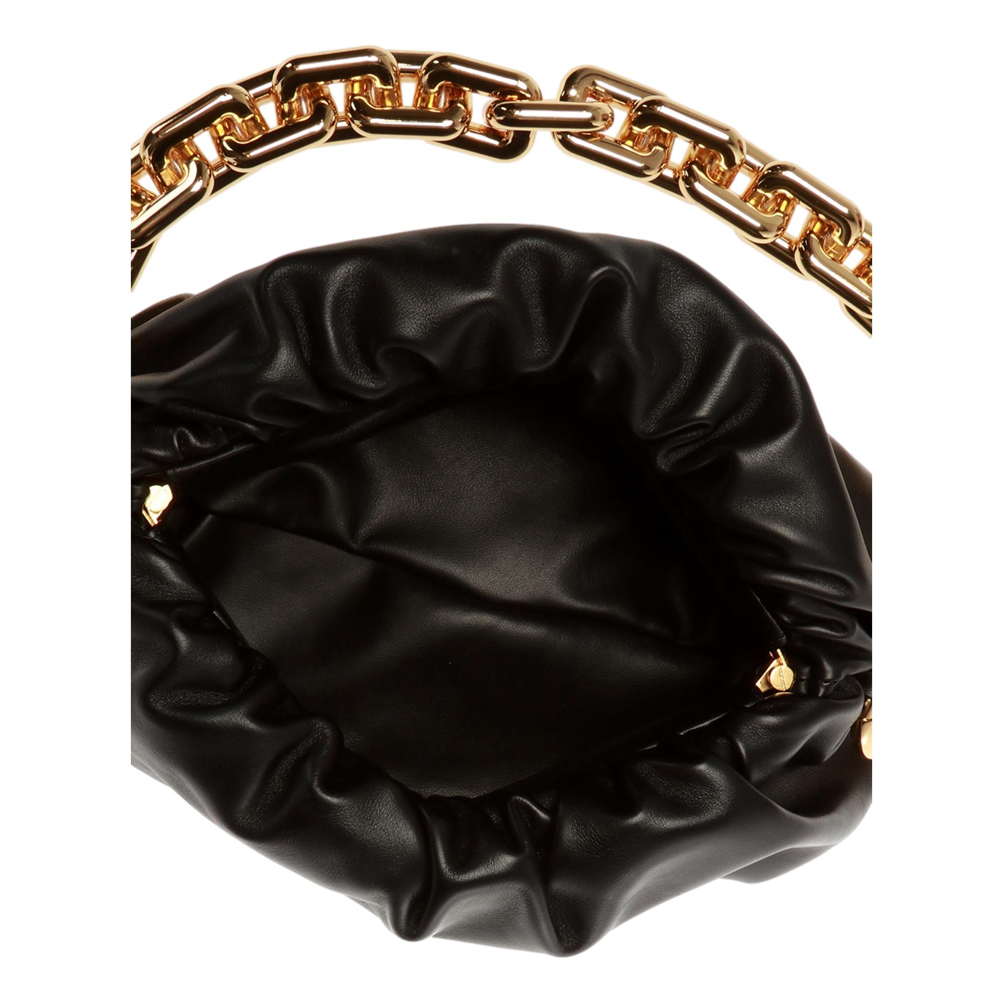 Bottega Veneta The Chain Pouch Black Calfskin Leather Shoulder Bag at_Queen_Bee_of_Beverly_Hills