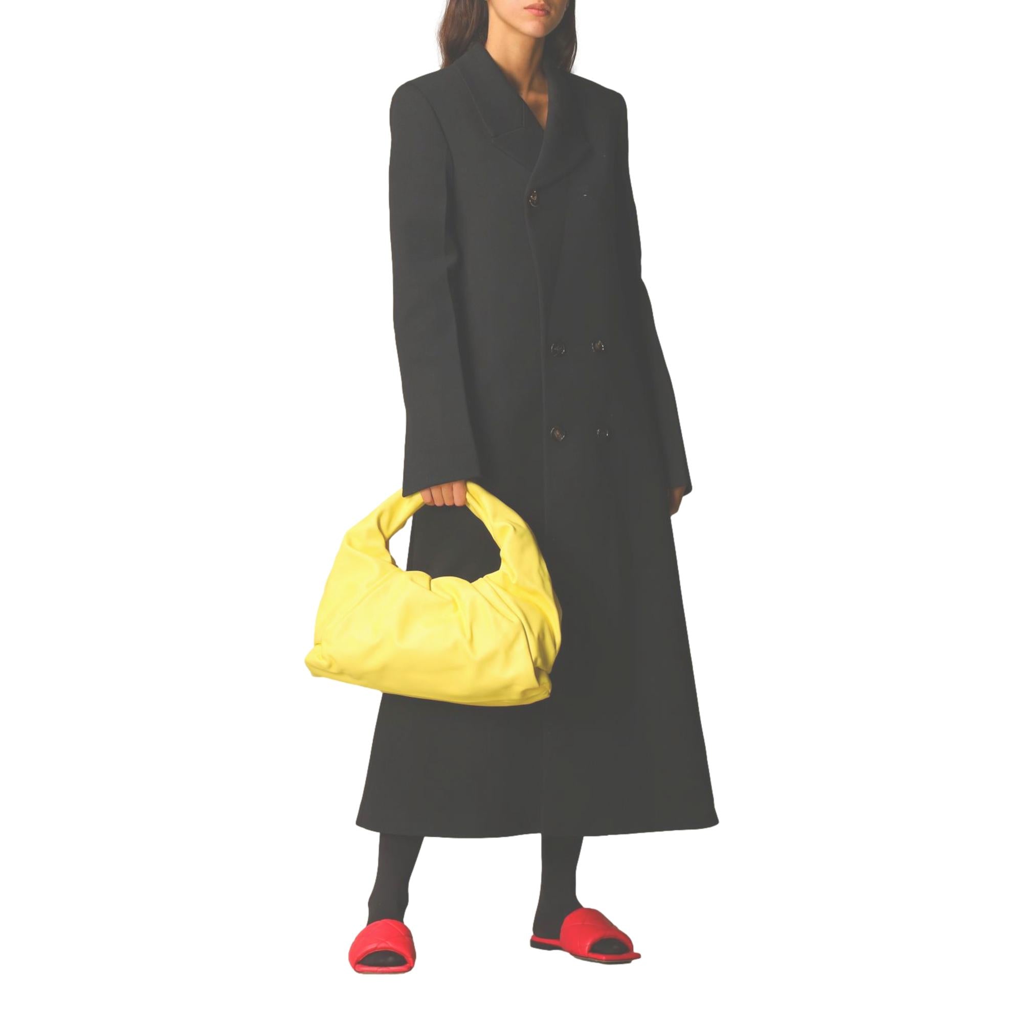 Bottega Veneta The Shoulder Pouch Yellow Calfskin Leather Shoulder Bag at_Queen_Bee_of_Beverly_Hills