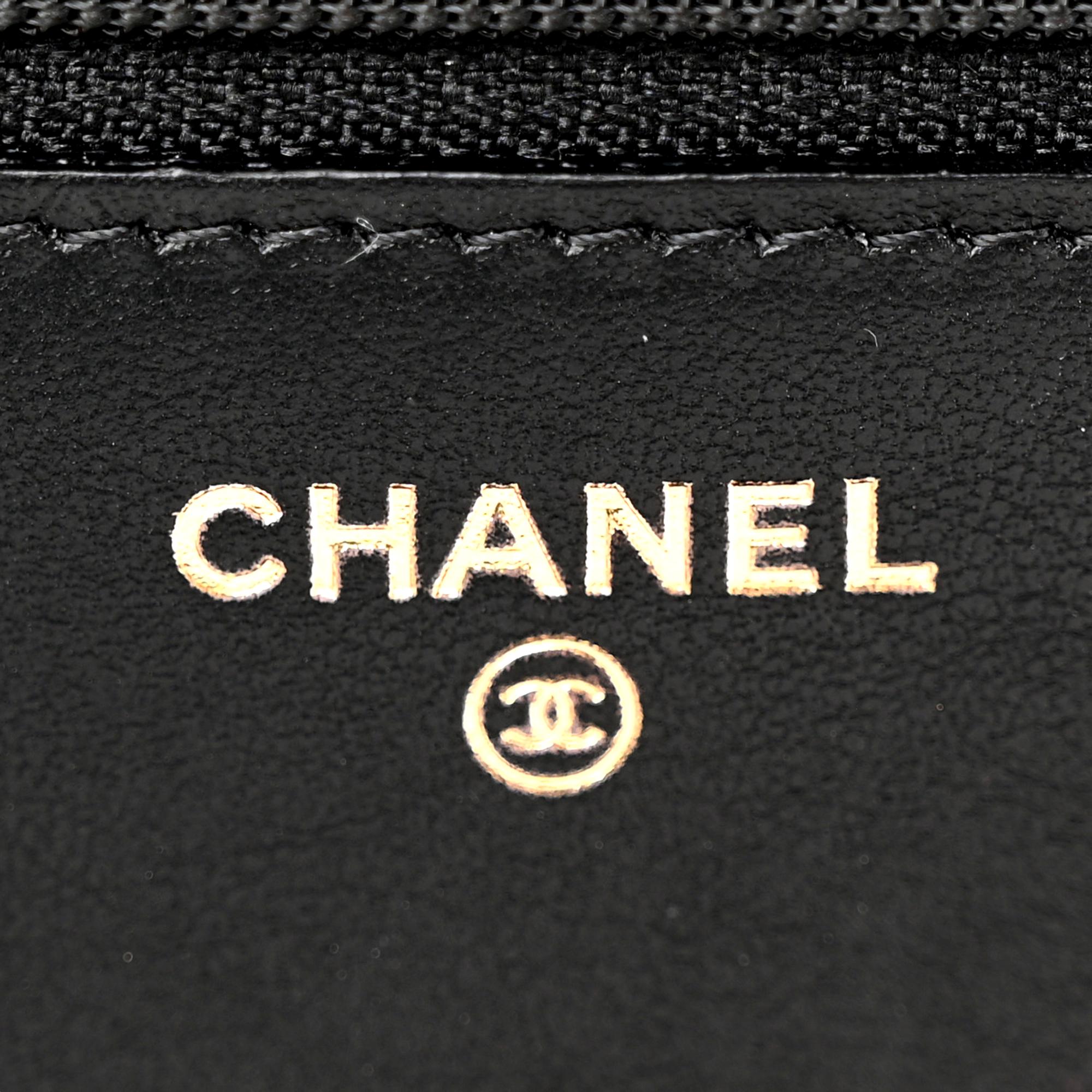 Chanel Boy Quilted Black Caviar Leather Wallet on Chain Crossbody Bag at_Queen_Bee_of_Beverly_Hills