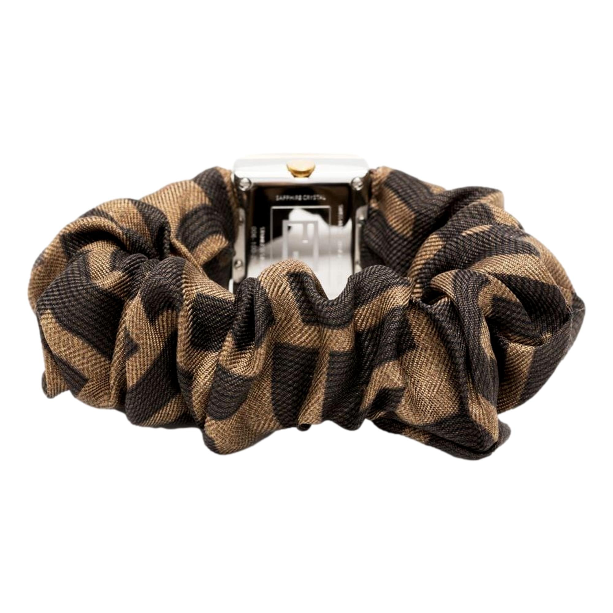 Fendi Fendimania Baguette Pearl Dial Monogram Satin Watch at_Queen_Bee_of_Beverly_Hills