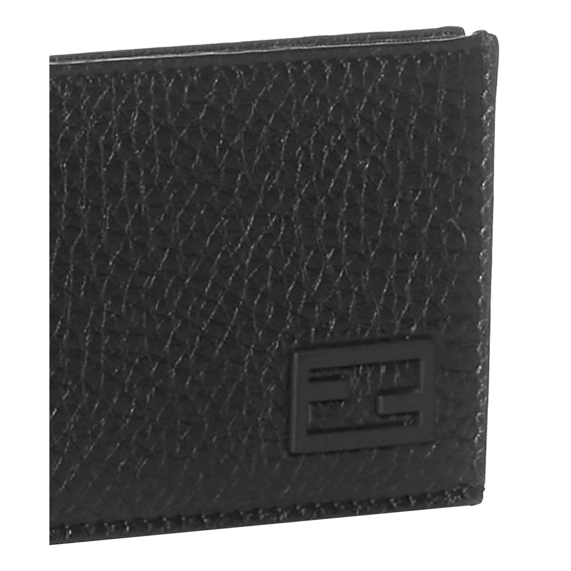 Fendi FF Logo Plaque Black Grain Leather Slim Cardholder Wallet at_Queen_Bee_of_Beverly_Hills