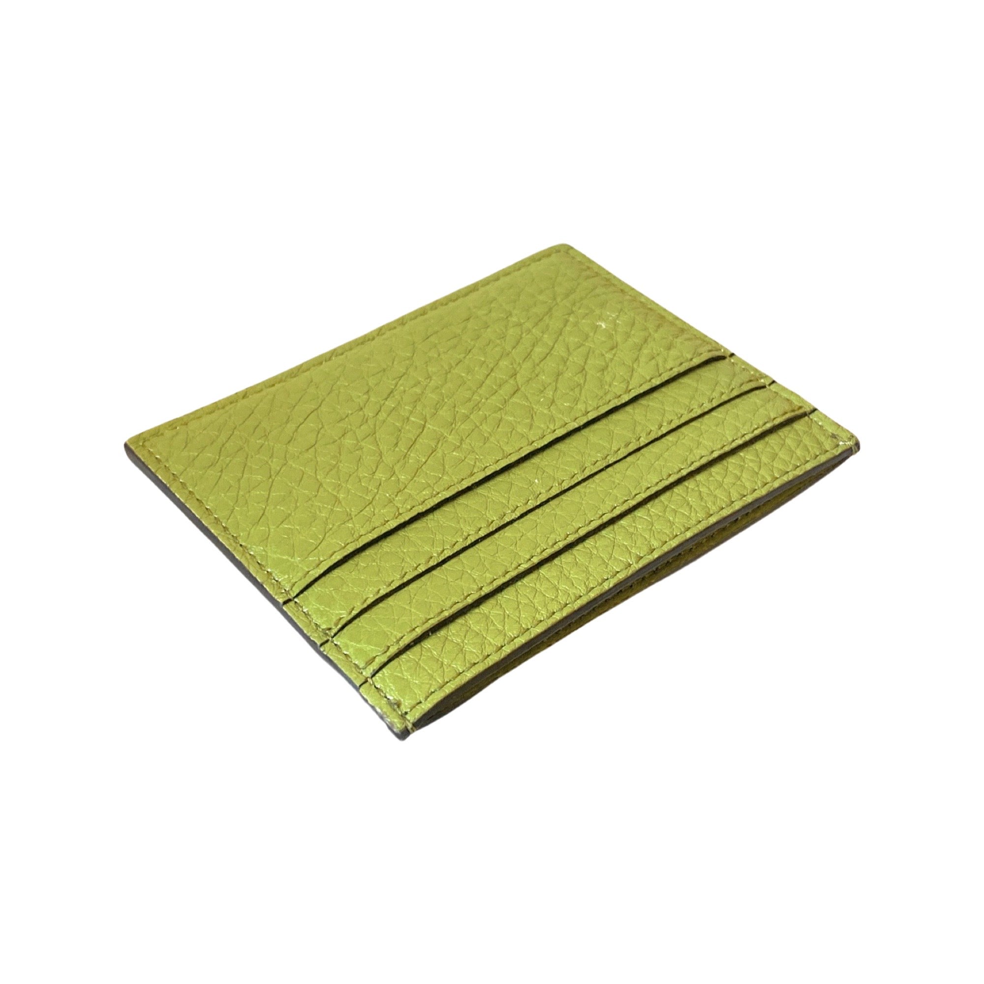 Fendi Peekaboo Green Grained Leather Card Case Wallet at_Queen_Bee_of_Beverly_Hills