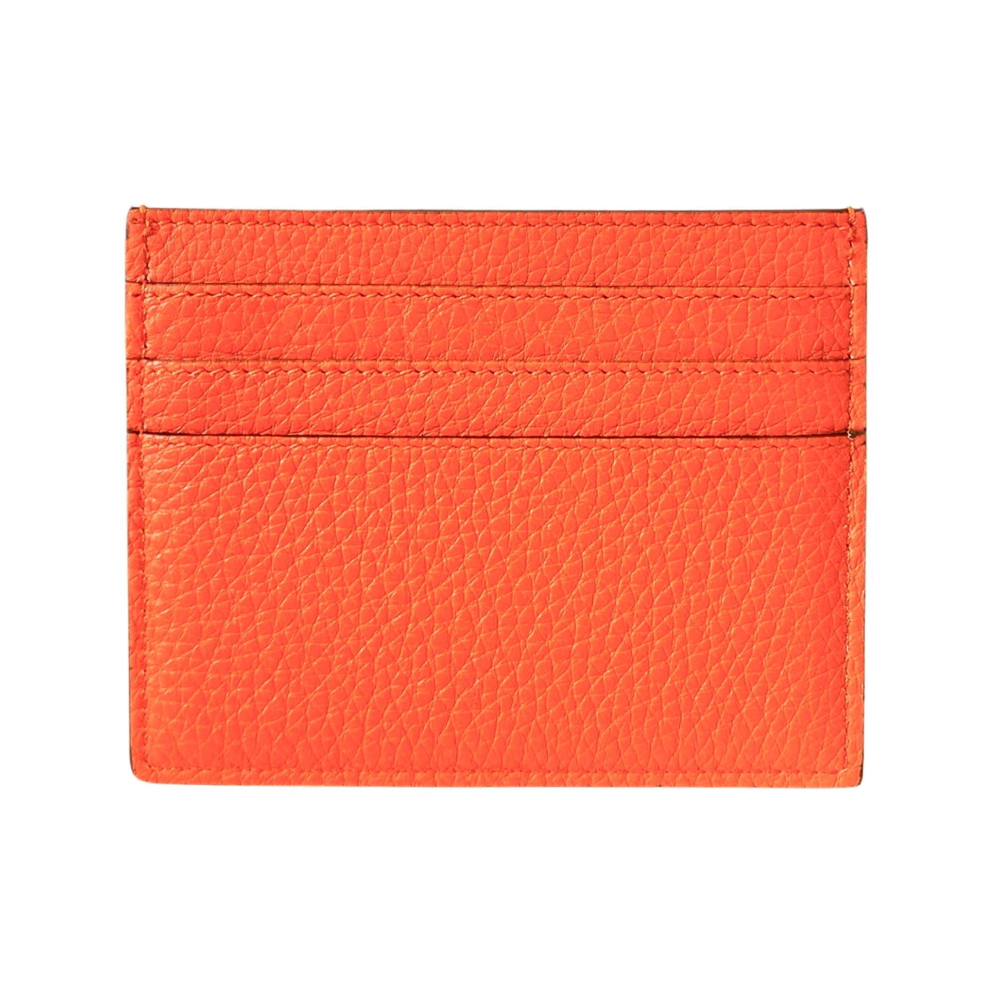 Fendi Peekaboo Orange Grained Leather Card Case Wallet at_Queen_Bee_of_Beverly_Hills