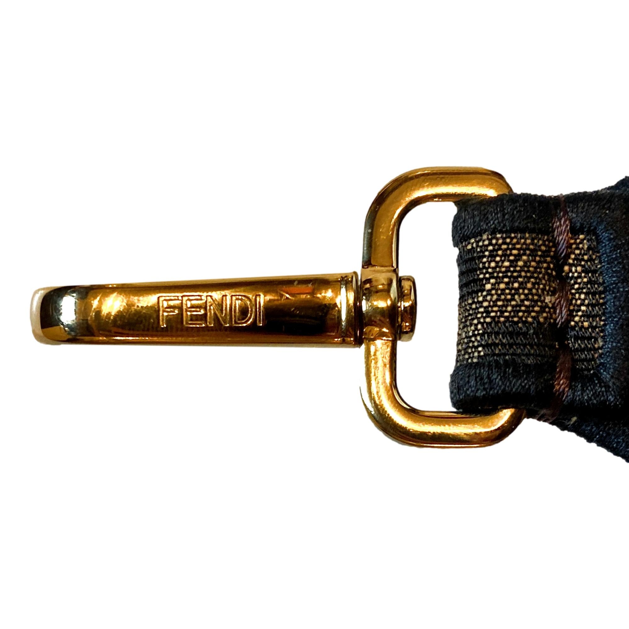 Fendi Roma Amor Embroidered Zucca Canvas Brown Mini Strap at_Queen_Bee_of_Beverly_Hills