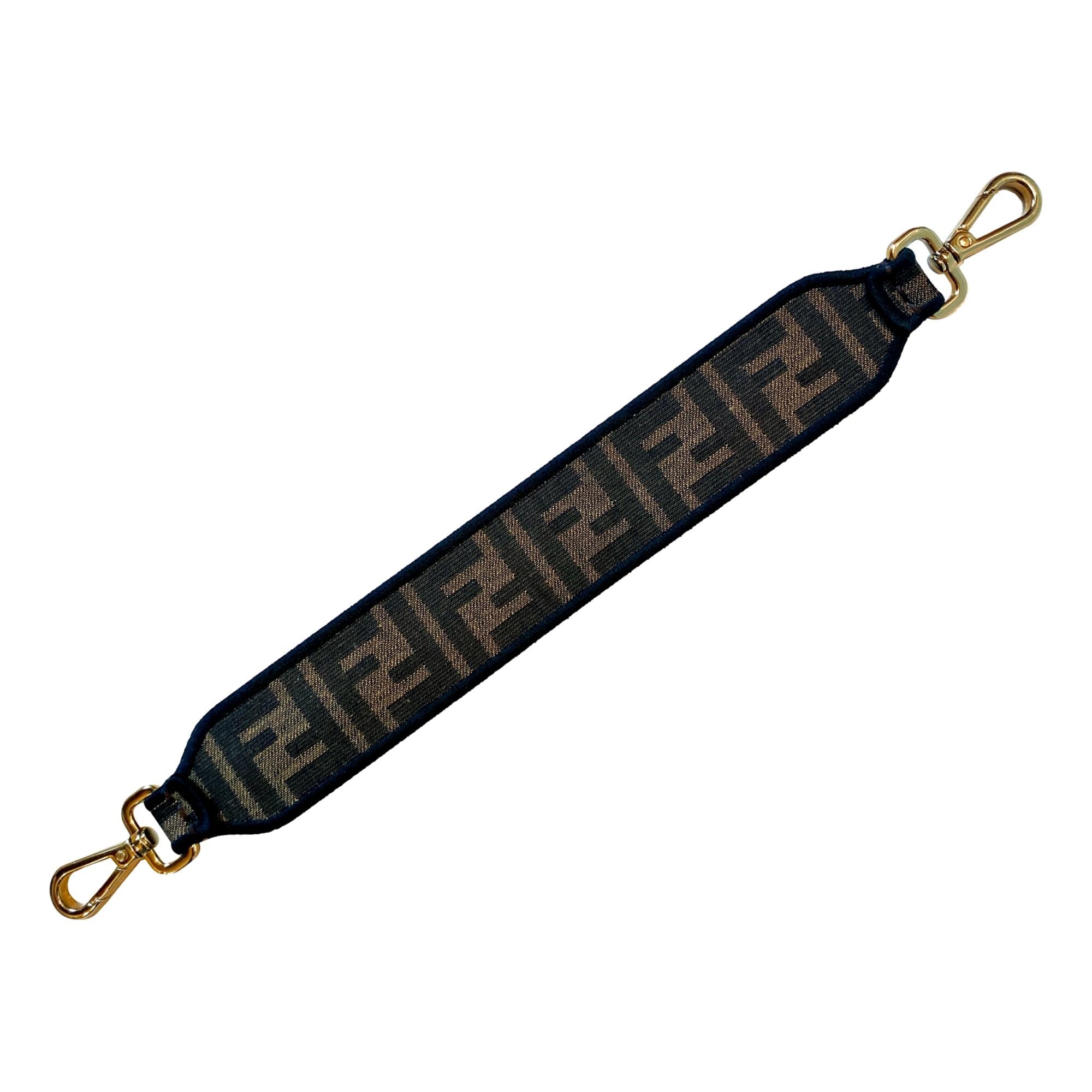 Fendi Roma Amor Embroidered Zucca Canvas Brown Mini Strap at_Queen_Bee_of_Beverly_Hills