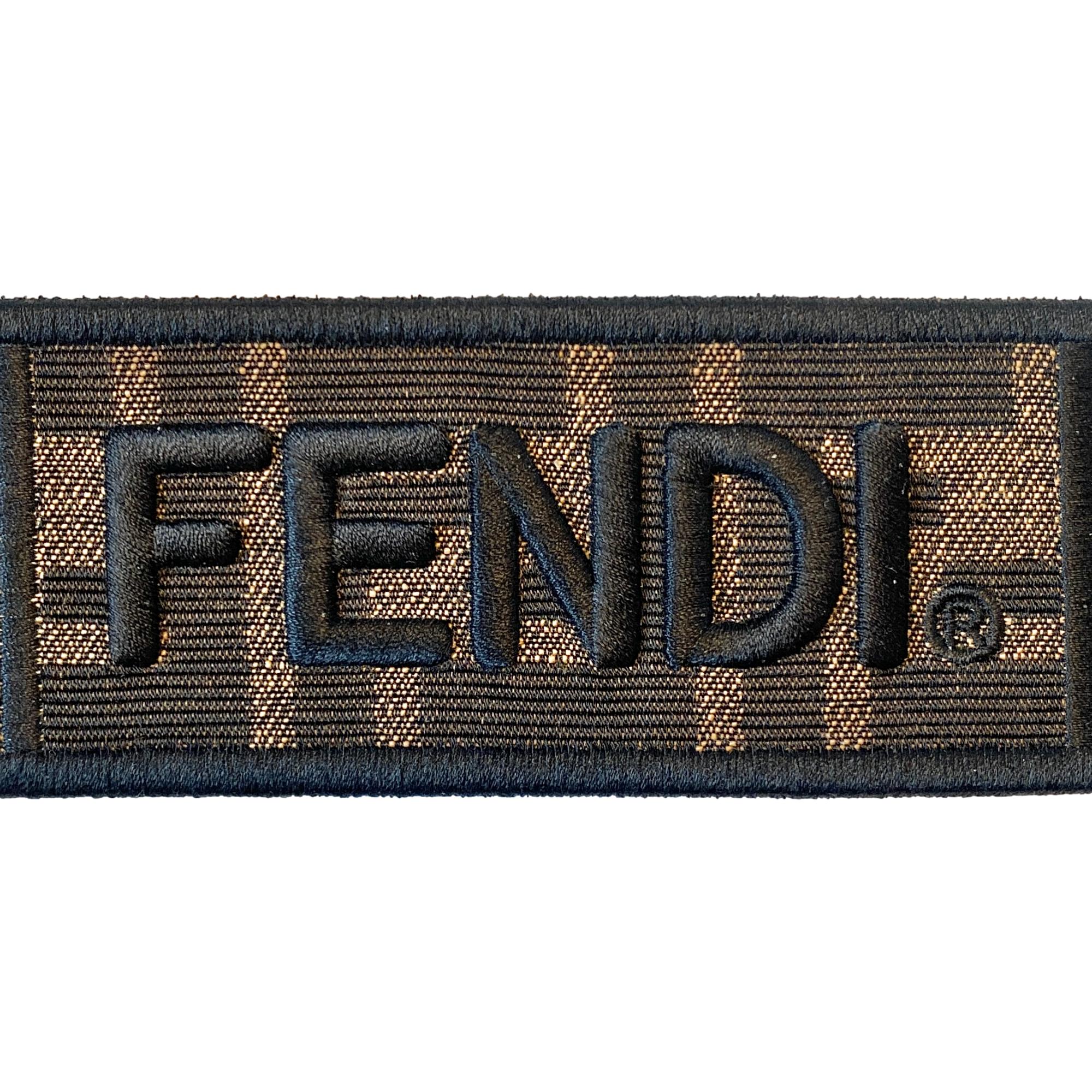 Fendi Roma Amor Embroidered Zucca Canvas Brown Mini Strap at_Queen_Bee_of_Beverly_Hills