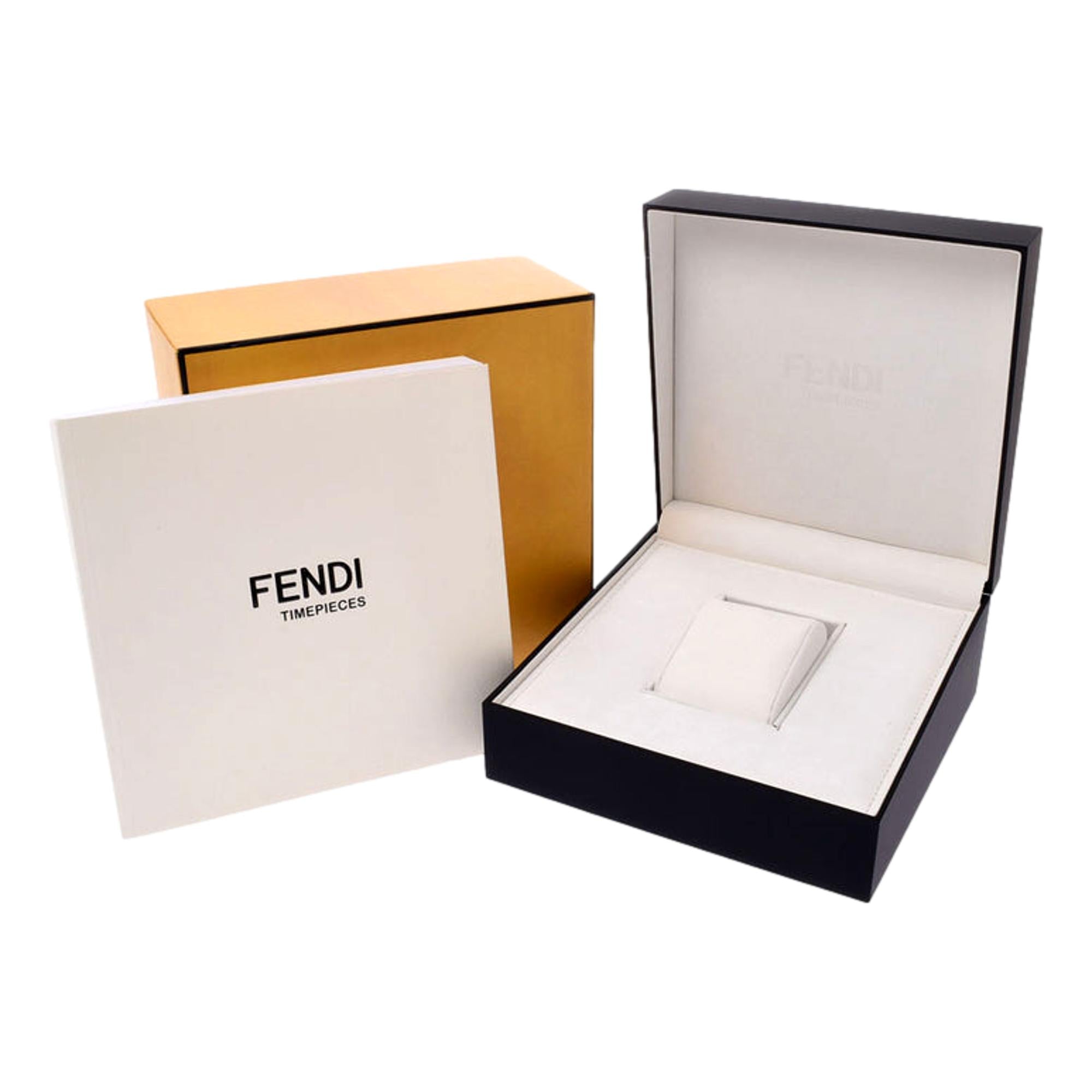 Fendi Run Away Rose Gold Black Calf Leather Fashion Watch 36 MM at_Queen_Bee_of_Beverly_Hills