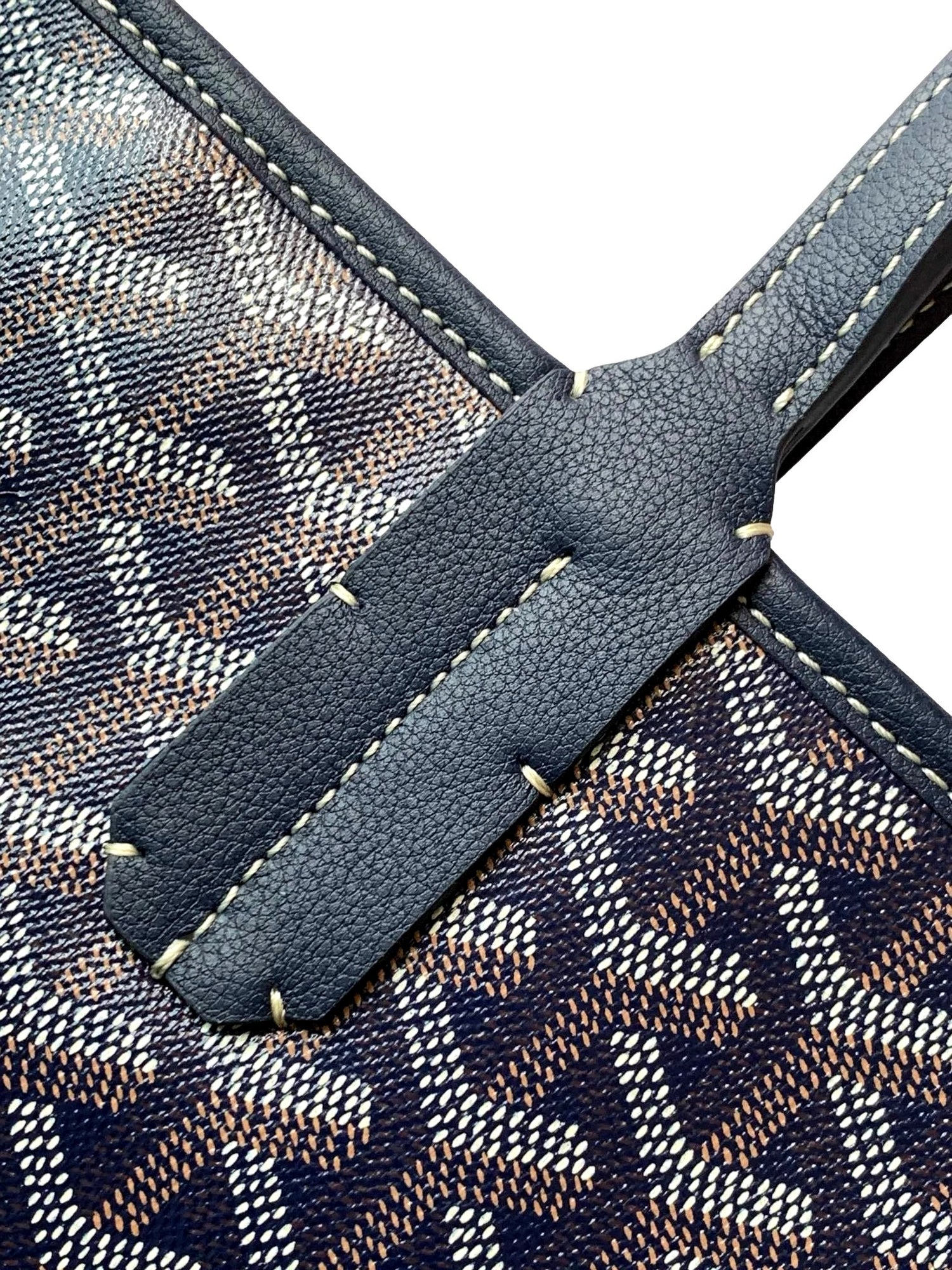 Goyard Artois Womens Shopping Tote Bag Coated Canvas GM Navy Blue