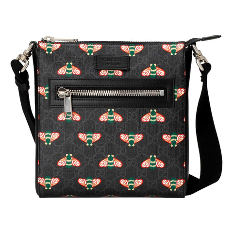 Gucci Bestiary Bee Monogram Black Coated Canvas Messenger Bag 681021 at_Queen_Bee_of_Beverly_Hills