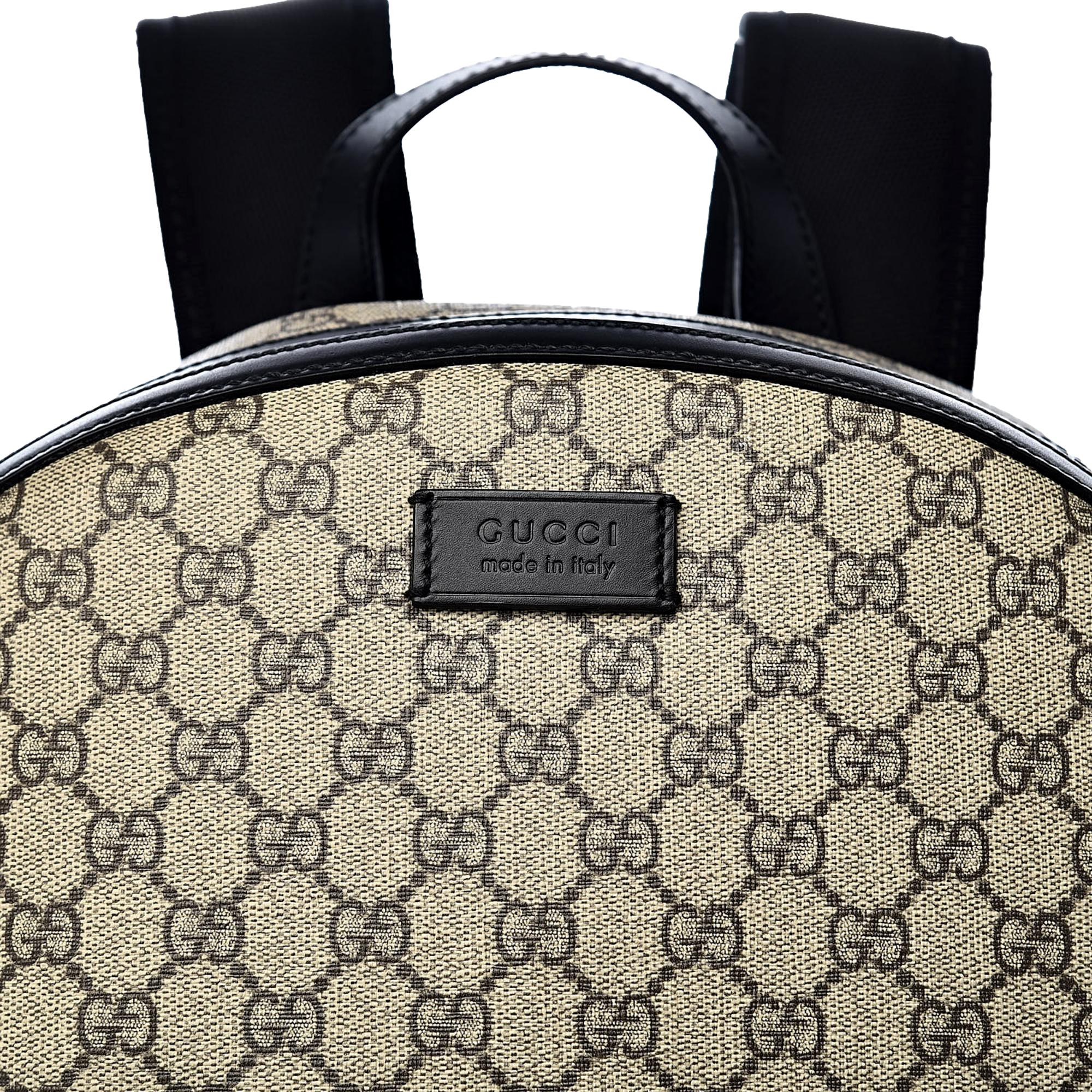Gucci GG Supreme Canvas and Black Trim Backpack 406370 at_Queen_Bee_of_Beverly_Hills