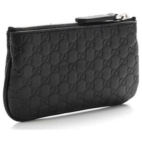 【GUCCI】GG Up Embossed Leather Flap Key Case Black gucci-micro-gg-black-leather-