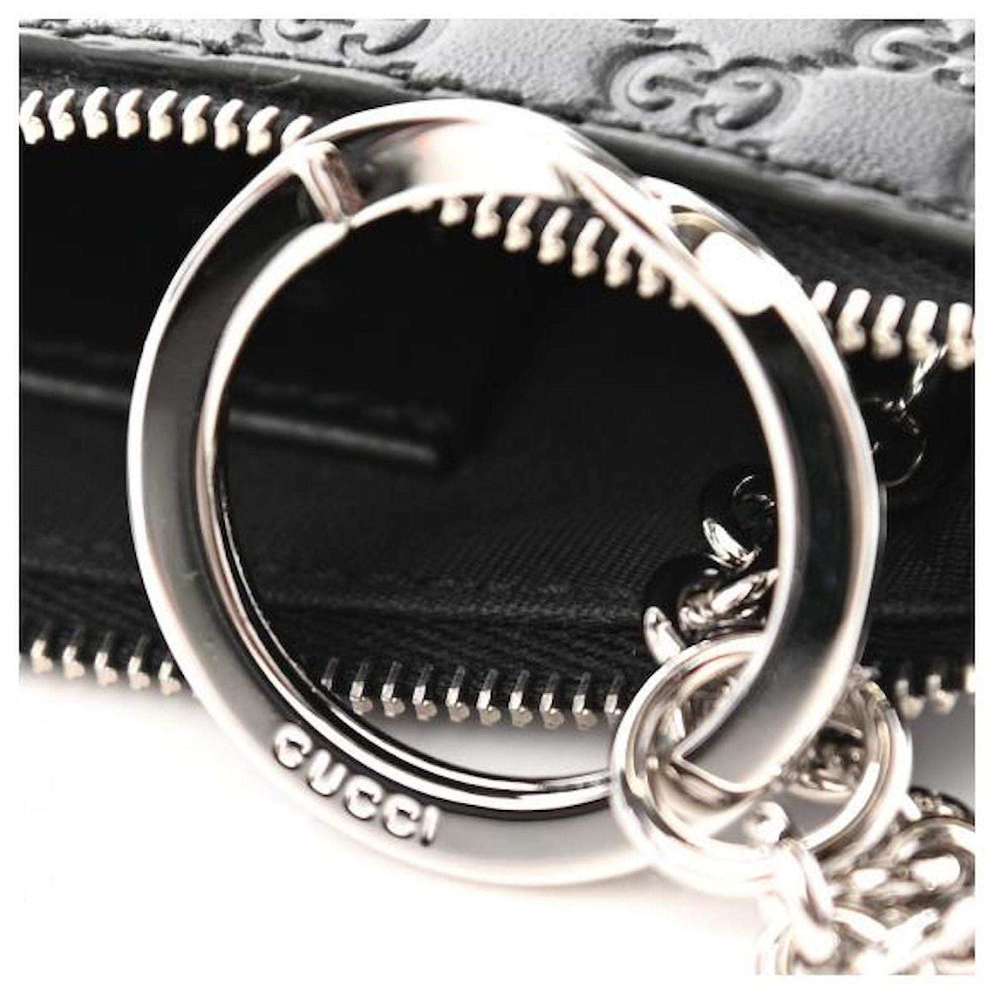 Gucci Micro GG Black Leather Key Case at_Queen_Bee_of_Beverly_Hills