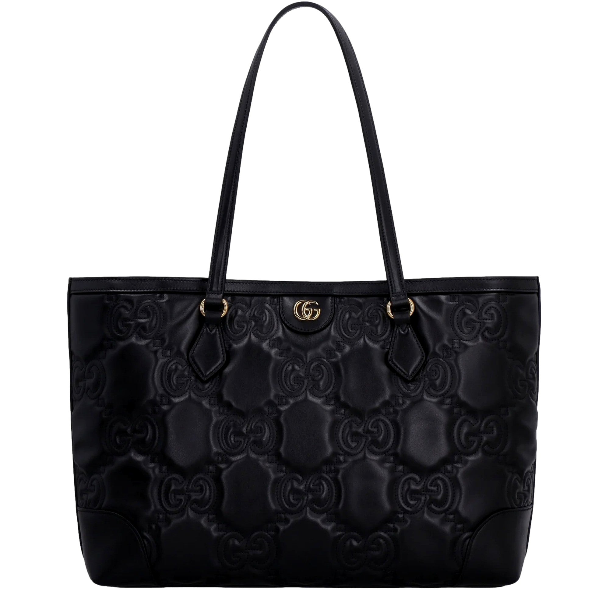 Gucci Ophidia Jumbo GG Matellase Medium Black Leather Tote – Queen
