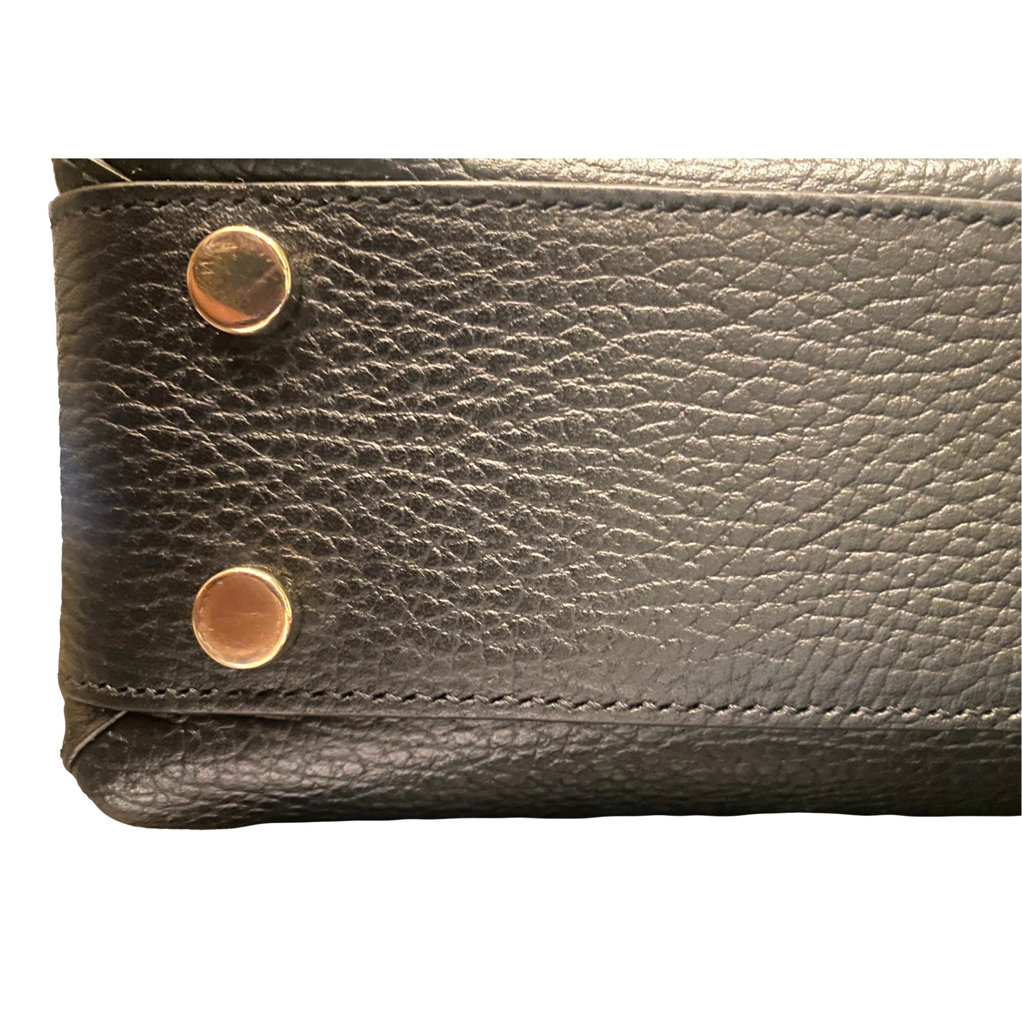 Gucci Interlocking G Black Calf Leather Chain Crossbody Bag Pre-owned