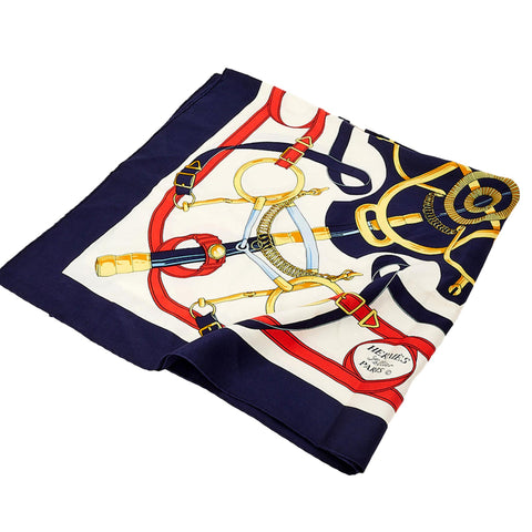 Hermes Eperon Dor Tellier Printed Silk Shawl Scarf at_Queen_Bee_of_Beverly_Hills