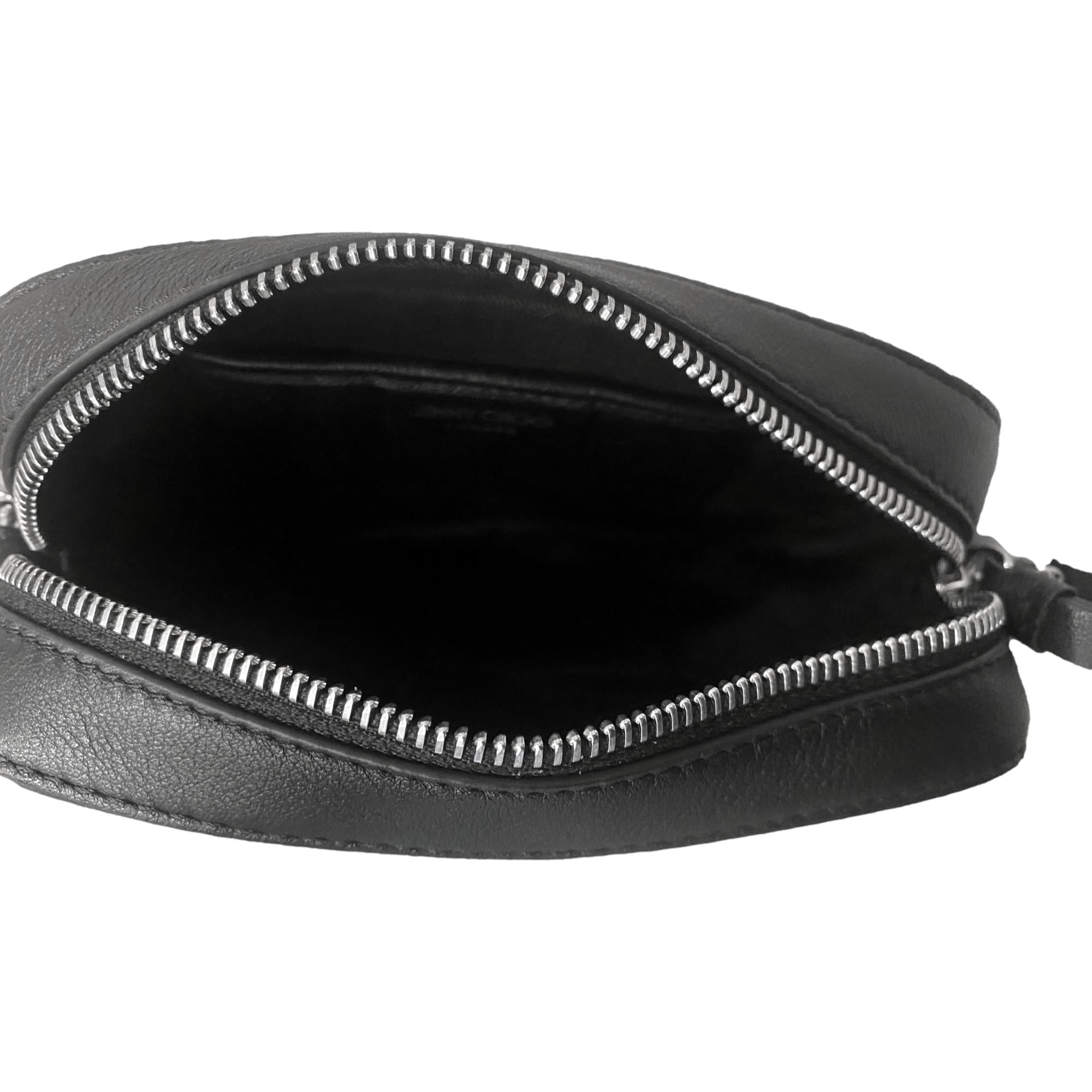Jimmy Choo Balti Embossed Black Leather Camera Crossbody Bag at_Queen_Bee_of_Beverly_Hills