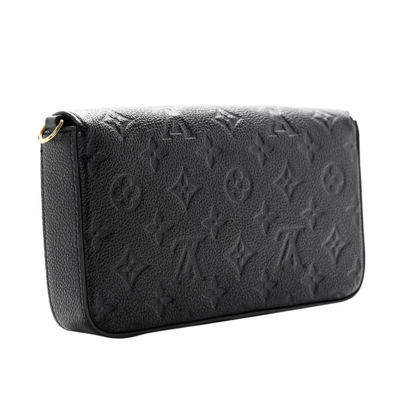 Louis Vuitton Felicie Pouchette Black Monogram Chain Wallet Crossbody –  Queen Bee of Beverly Hills