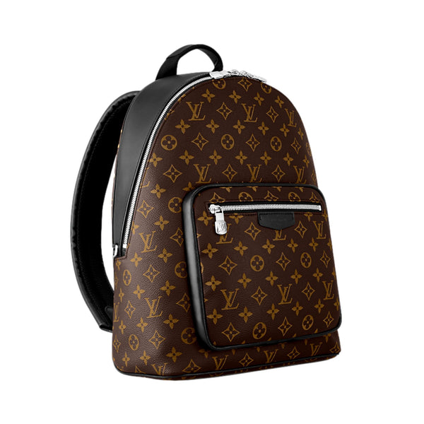 LOUIS VUITTON Brown Monogram Coated Canvas & Black Leather Josh Backpack