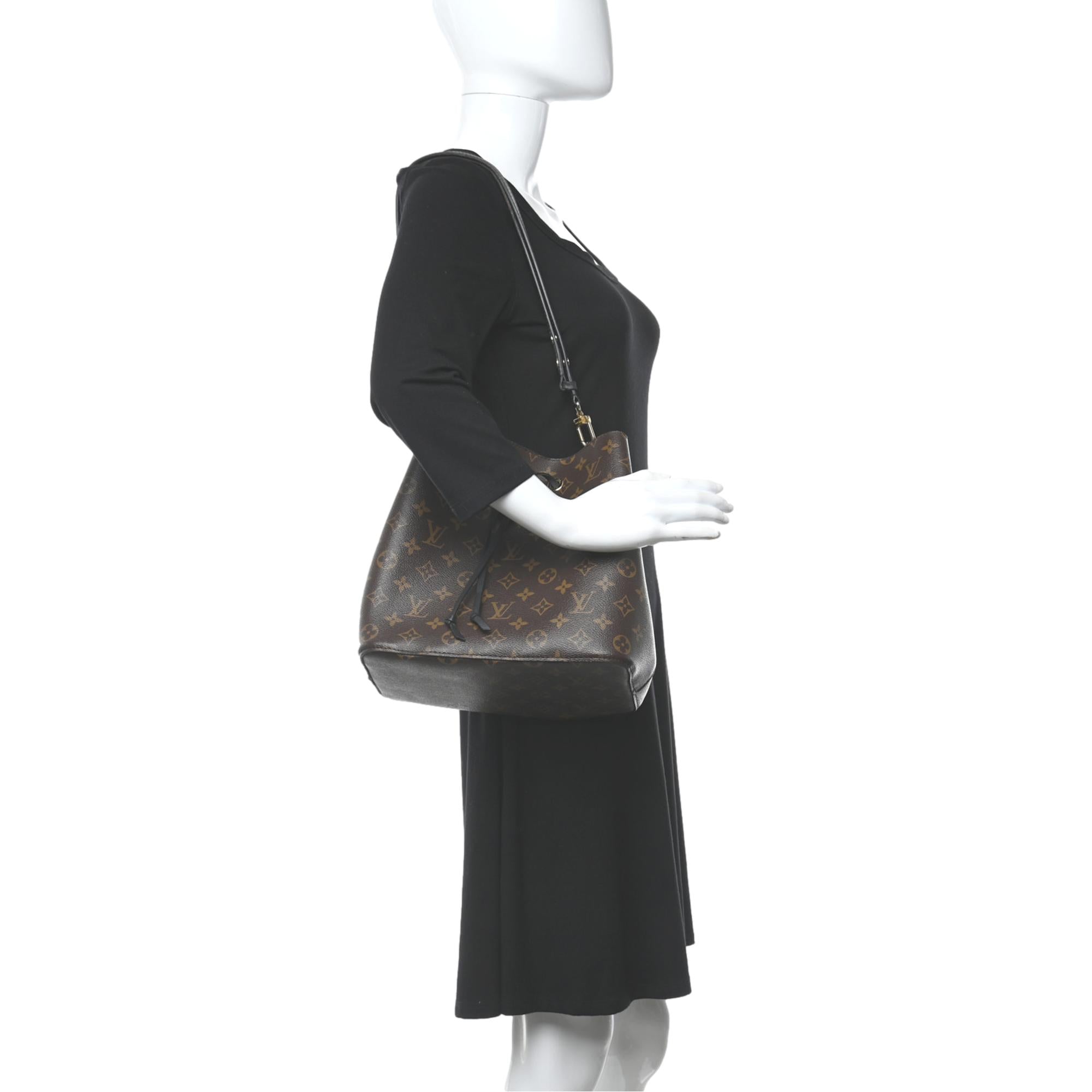 Louis Vuitton Neonoe MM Black Bucket Shoulder Bag at_Queen_Bee_of_Beverly_Hills