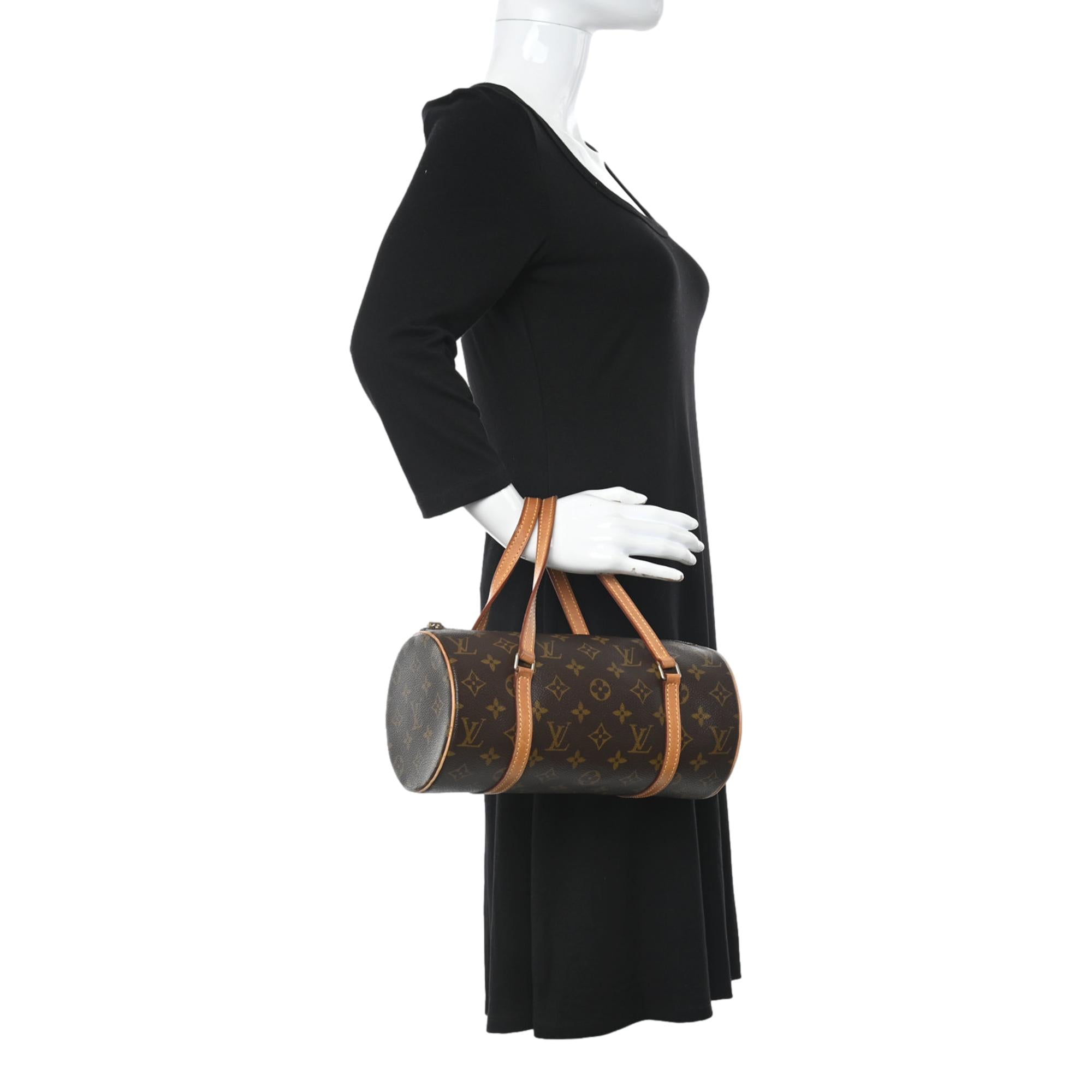 Louis Vuitton Papillon 26 Brown Monogram Canvas Top Handle Bag at_Queen_Bee_of_Beverly_Hills