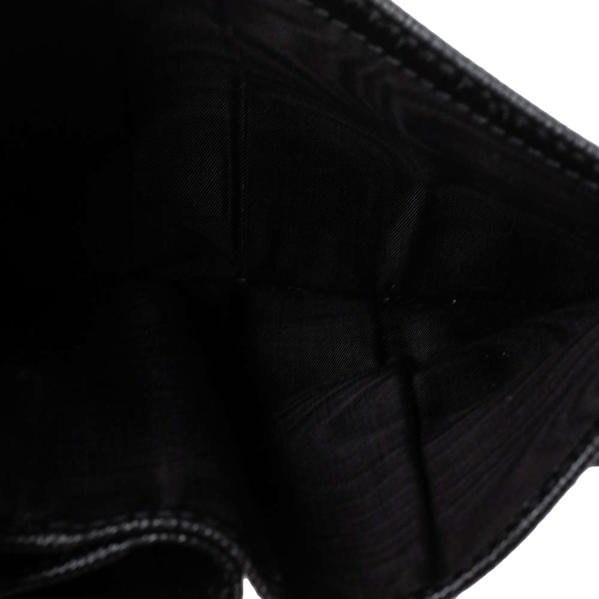 Prada Saffiano Leather Long Wallet Womens Nero Black and Gold