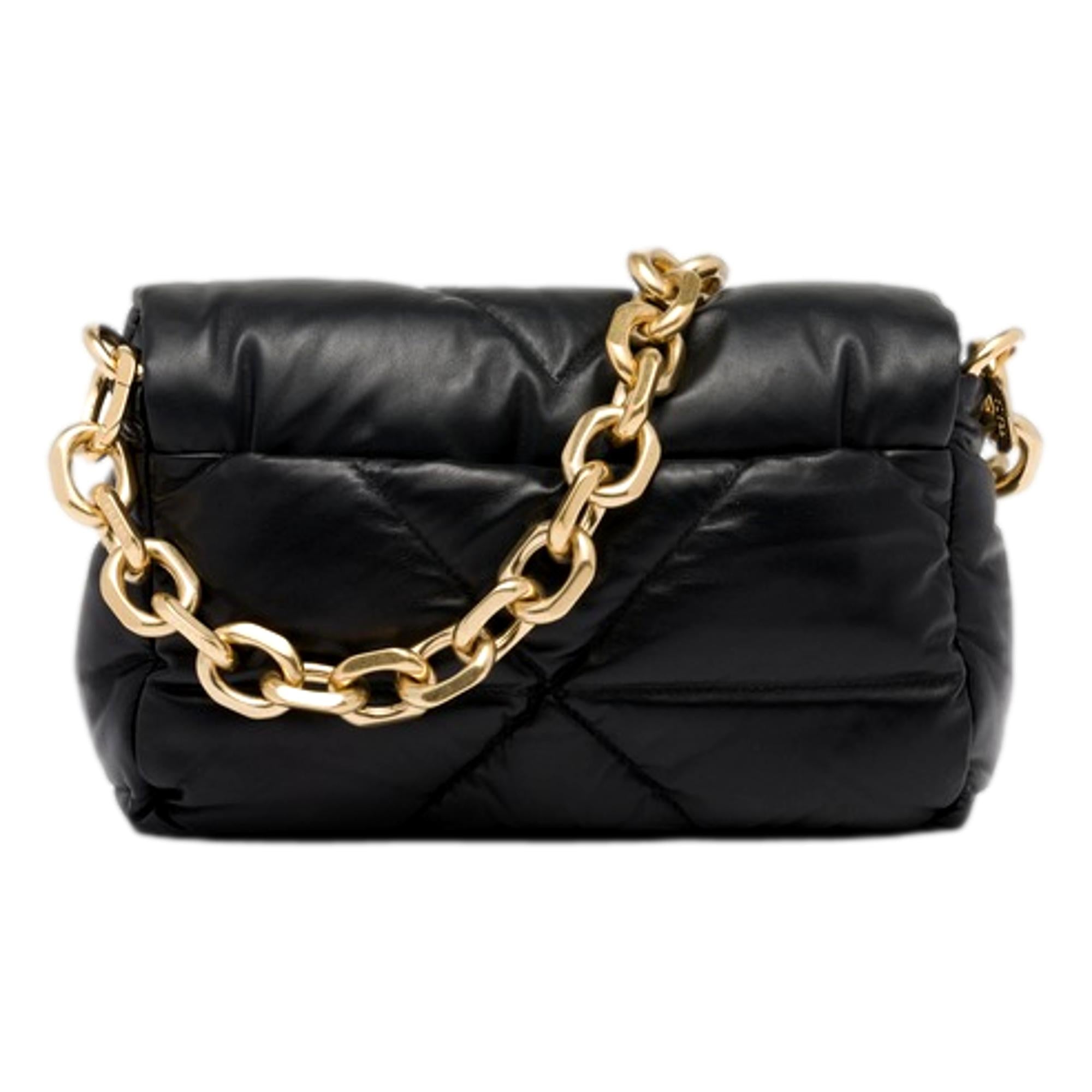 Prada Black Quilted Soft Nappa Leather Shoulder Bag at_Queen_Bee_of_Beverly_Hills