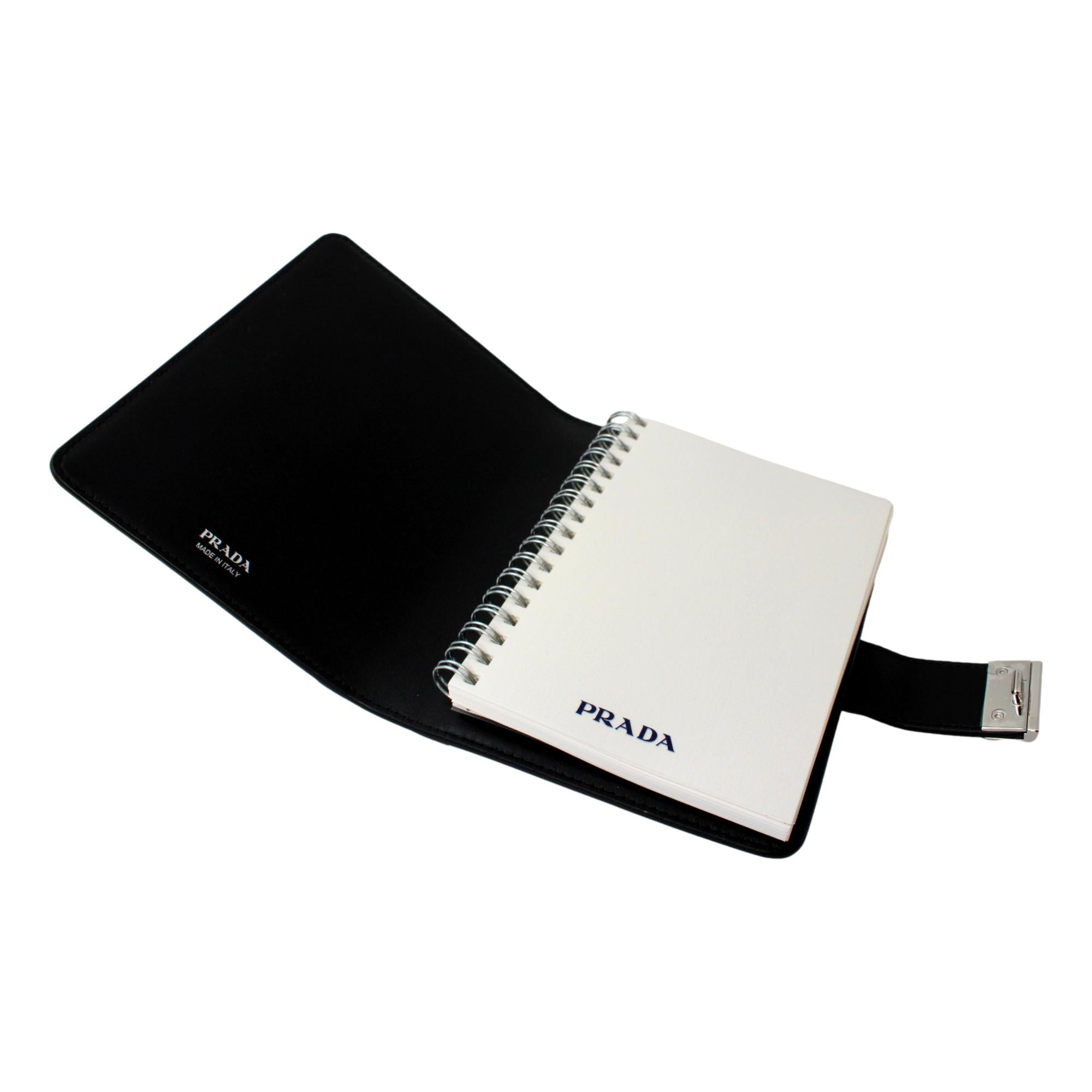 Prada Nero Black Saffiano Lock Journal 1AZ002 at_Queen_Bee_of_Beverly_Hills