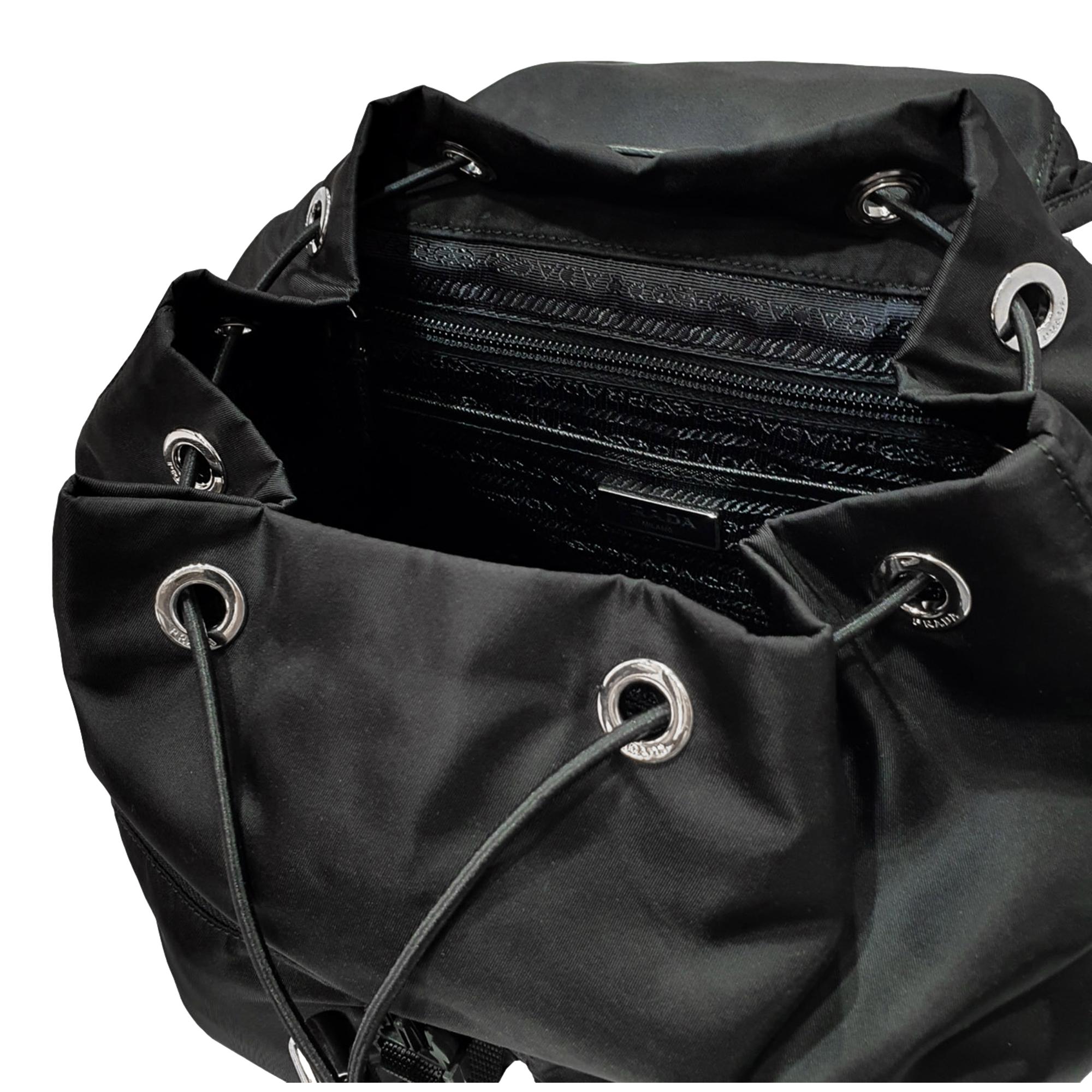 Prada Re-Nylon Black Drawstring Small Rucksack Backpack at_Queen_Bee_of_Beverly_Hills