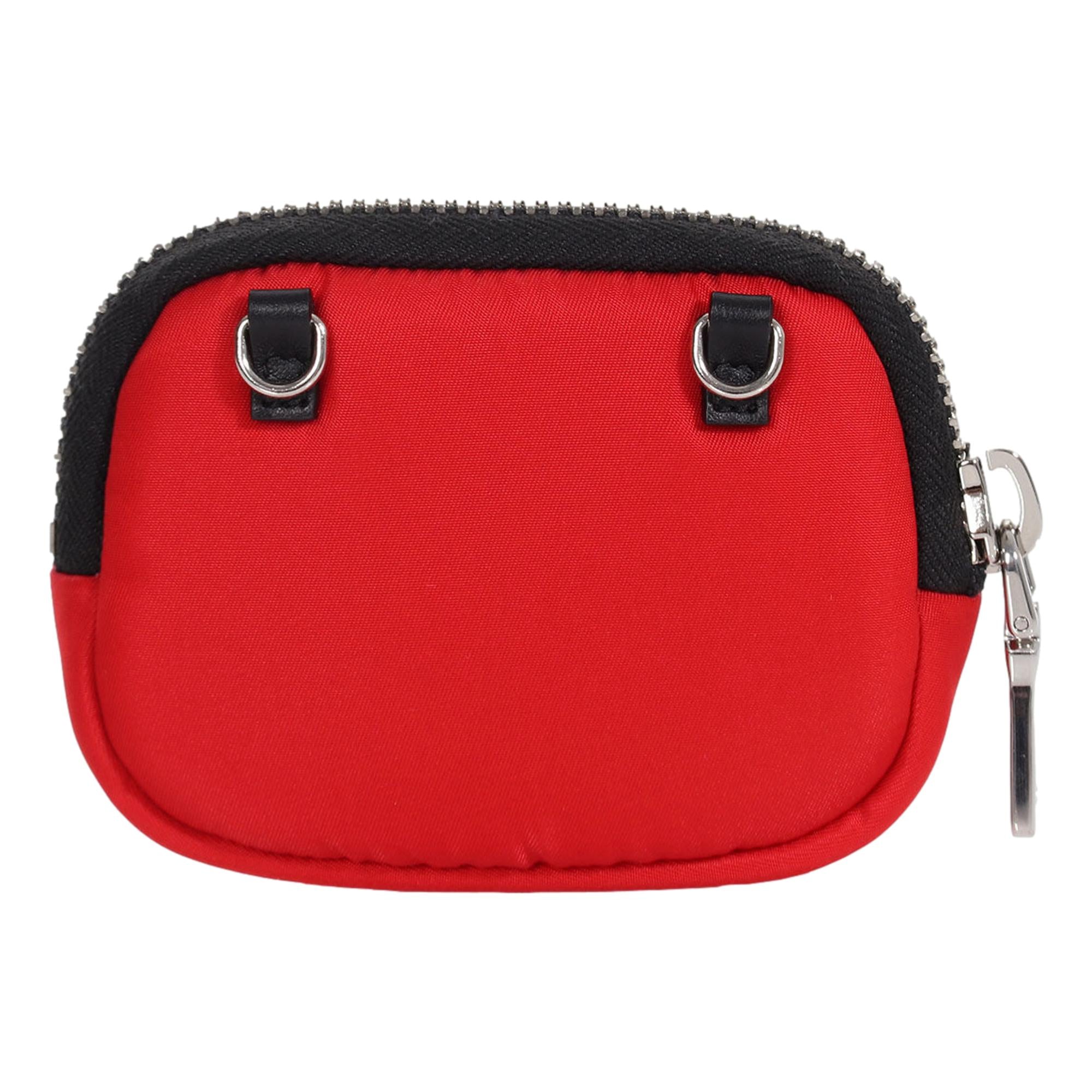 Prada Tessuto Red Nylon Cargo Mini Pouch on Lanyard Neck Bag at_Queen_Bee_of_Beverly_Hills