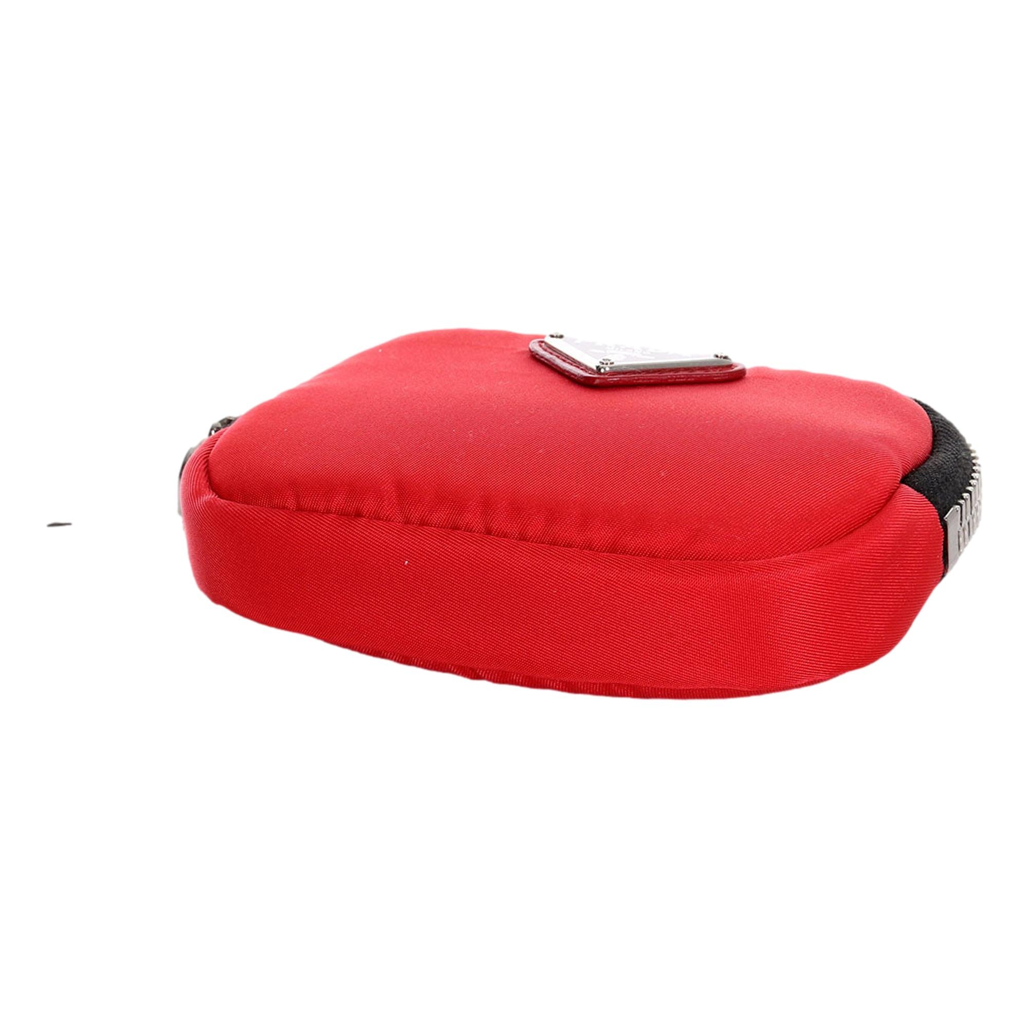 Prada Tessuto Red Nylon Cargo Mini Pouch on Lanyard Neck Bag at_Queen_Bee_of_Beverly_Hills
