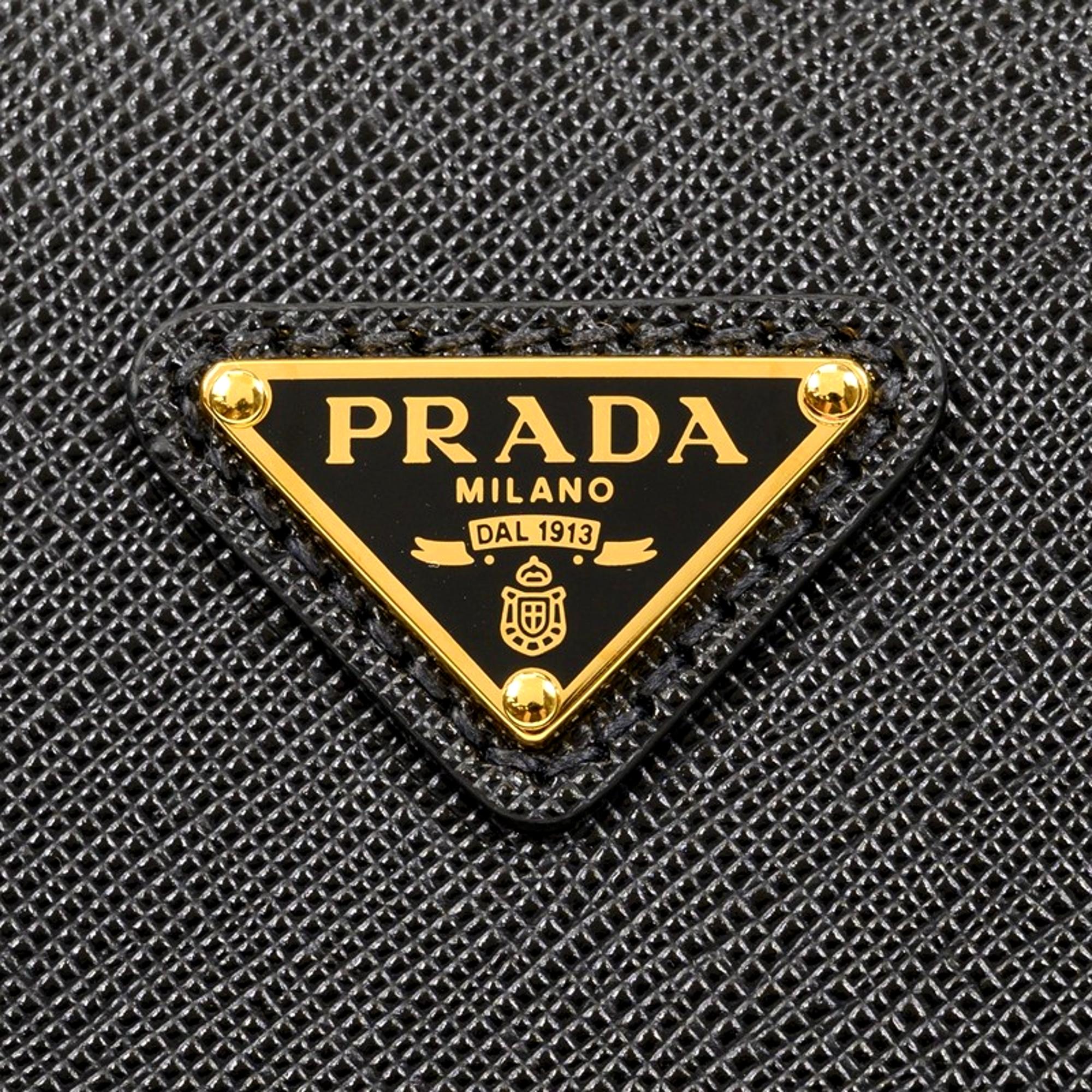Prada Triangle Logo Black Saffiano Lux Leather Crossbody Tote Bag at_Queen_Bee_of_Beverly_Hills