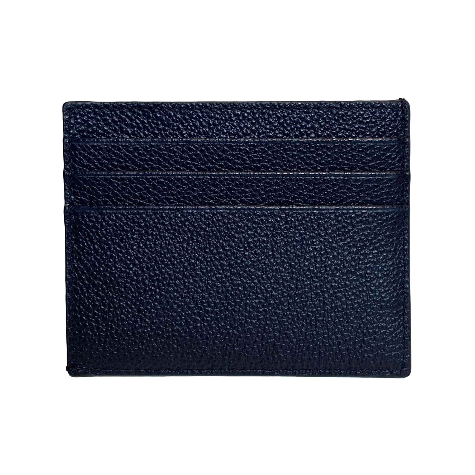 Prada Vitello Micro Grain Leather Baltico Blue Card Holder Wallet at_Queen_Bee_of_Beverly_Hills