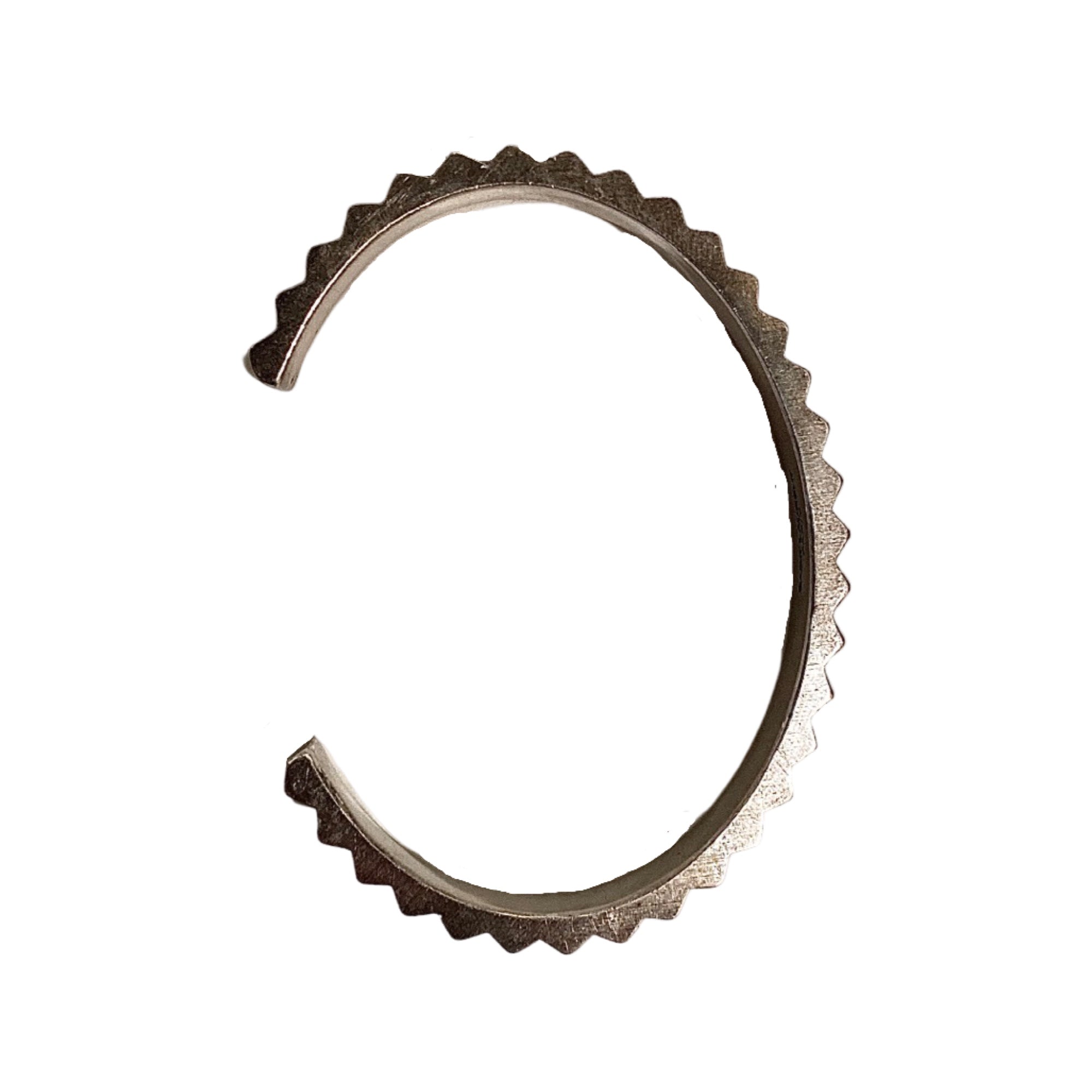 Saint Laurent Gear Silver Gunmetal Bracelet Large at_Queen_Bee_of_Beverly_Hills