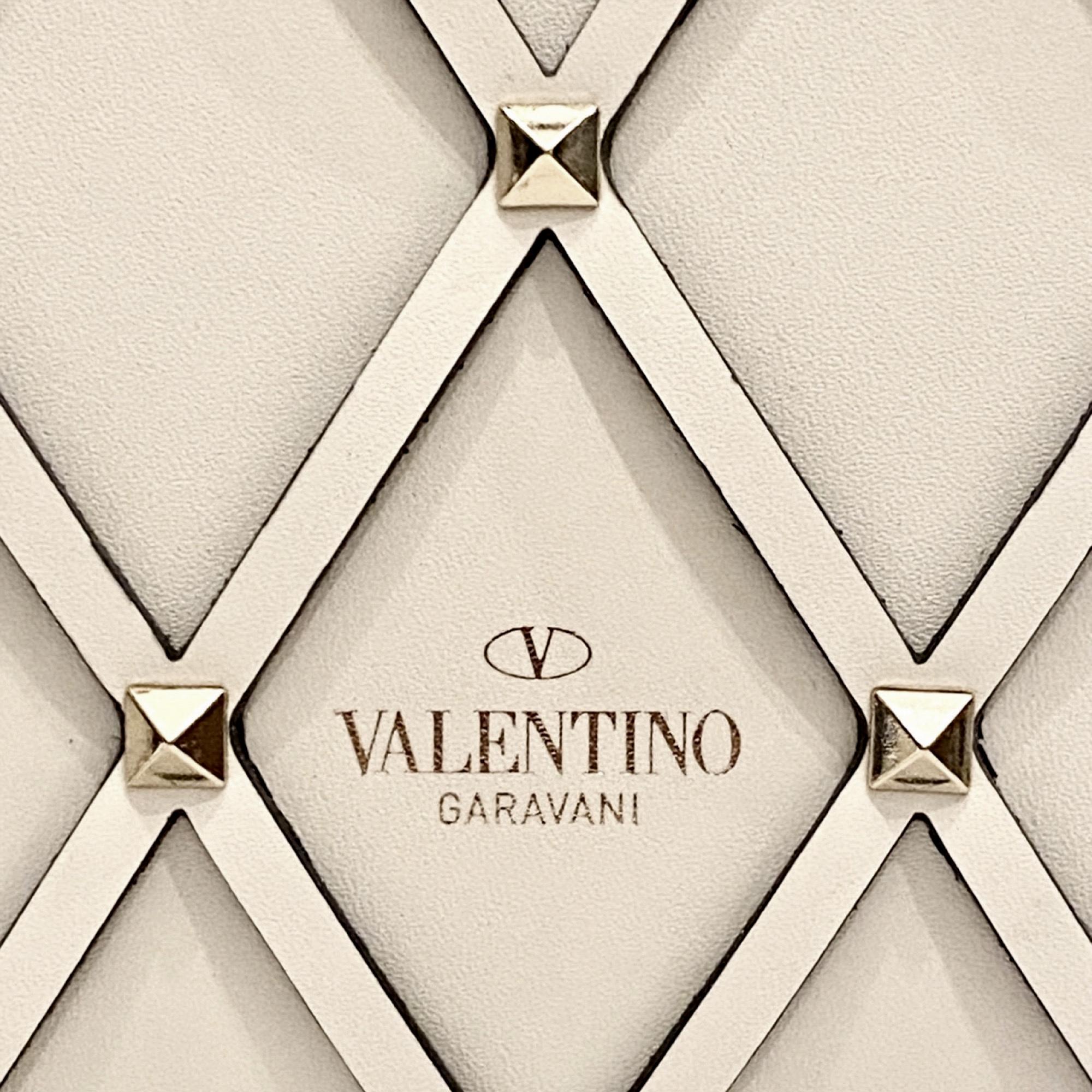 Valentino Garavani Beehive Lattice Ivory Studded Leather Tote Bag at_Queen_Bee_of_Beverly_Hills
