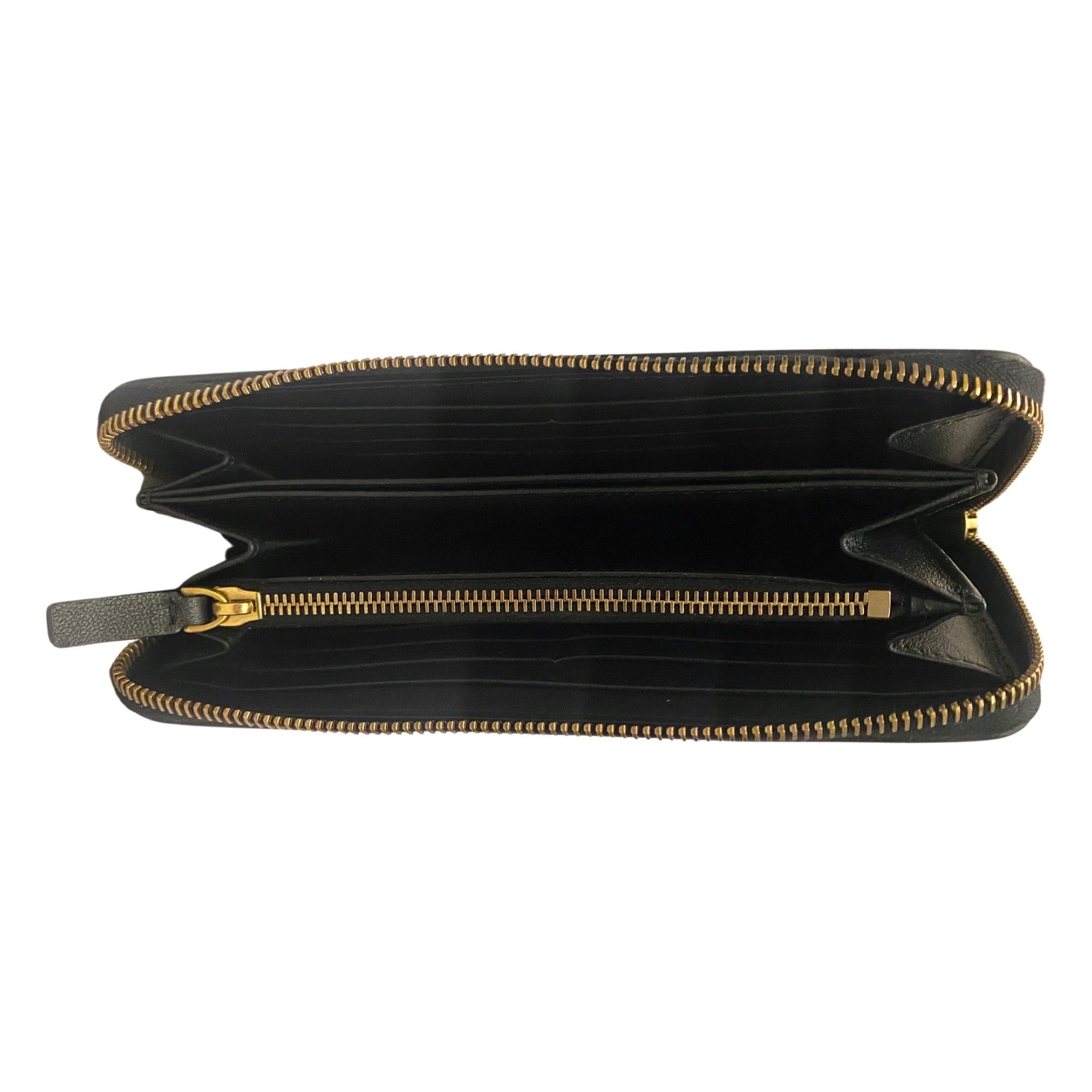 Valentino Garavani Diary Lines Black Grain Leather Zip-Around Long Wallet at_Queen_Bee_of_Beverly_Hills