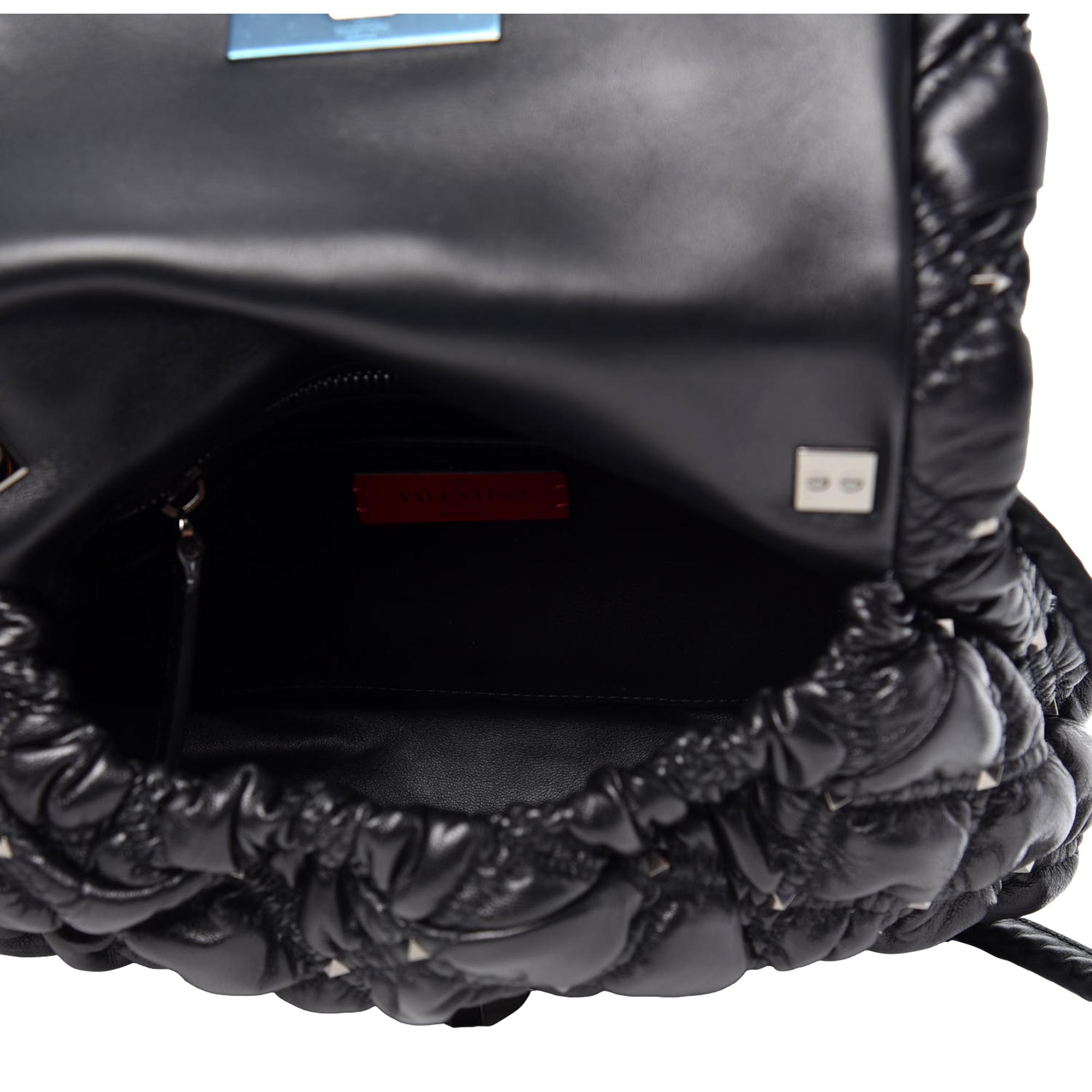 Valentino Garavani Spikeme Black Studded Leather Medium Crossbody Bag at_Queen_Bee_of_Beverly_Hills