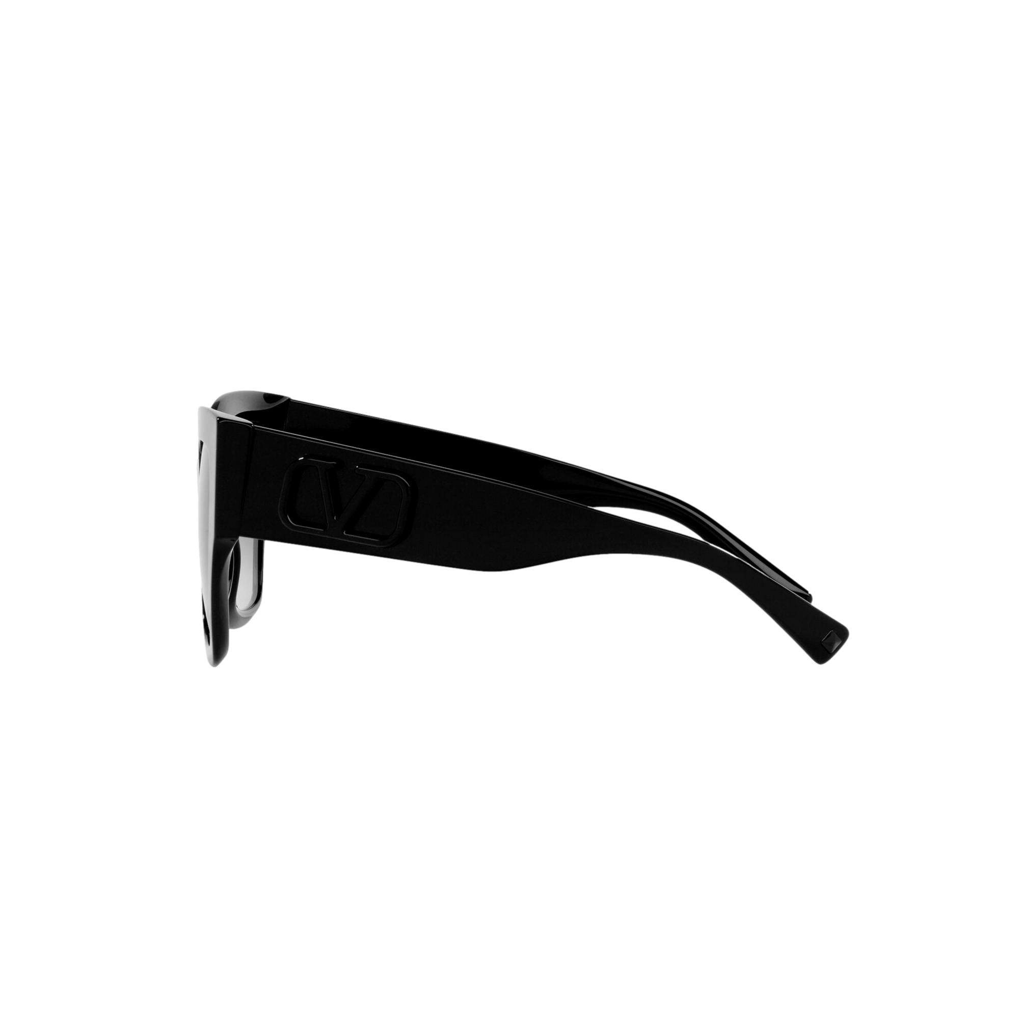Valentino Garavani V Logo Black Square Frame Sunglasses at_Queen_Bee_of_Beverly_Hills