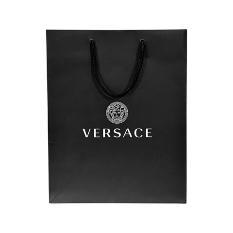 Versace Black Paper Designer Shopping Gift Bag Medium at_Queen_Bee_of_Beverly_Hills