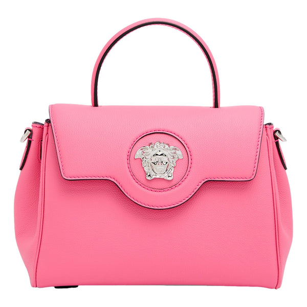 ショルダーバッグ・ポシェット Mini Vitello Shoulder Bag - Versace - Leather - Pink VERSACE Bag Pink Grainy Calf Leather Logo Crossbody Shoulder